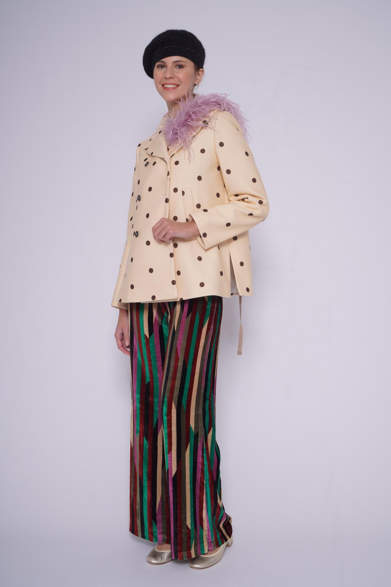 Giacca doppiopetto 1330POIS LATTE Unique edition