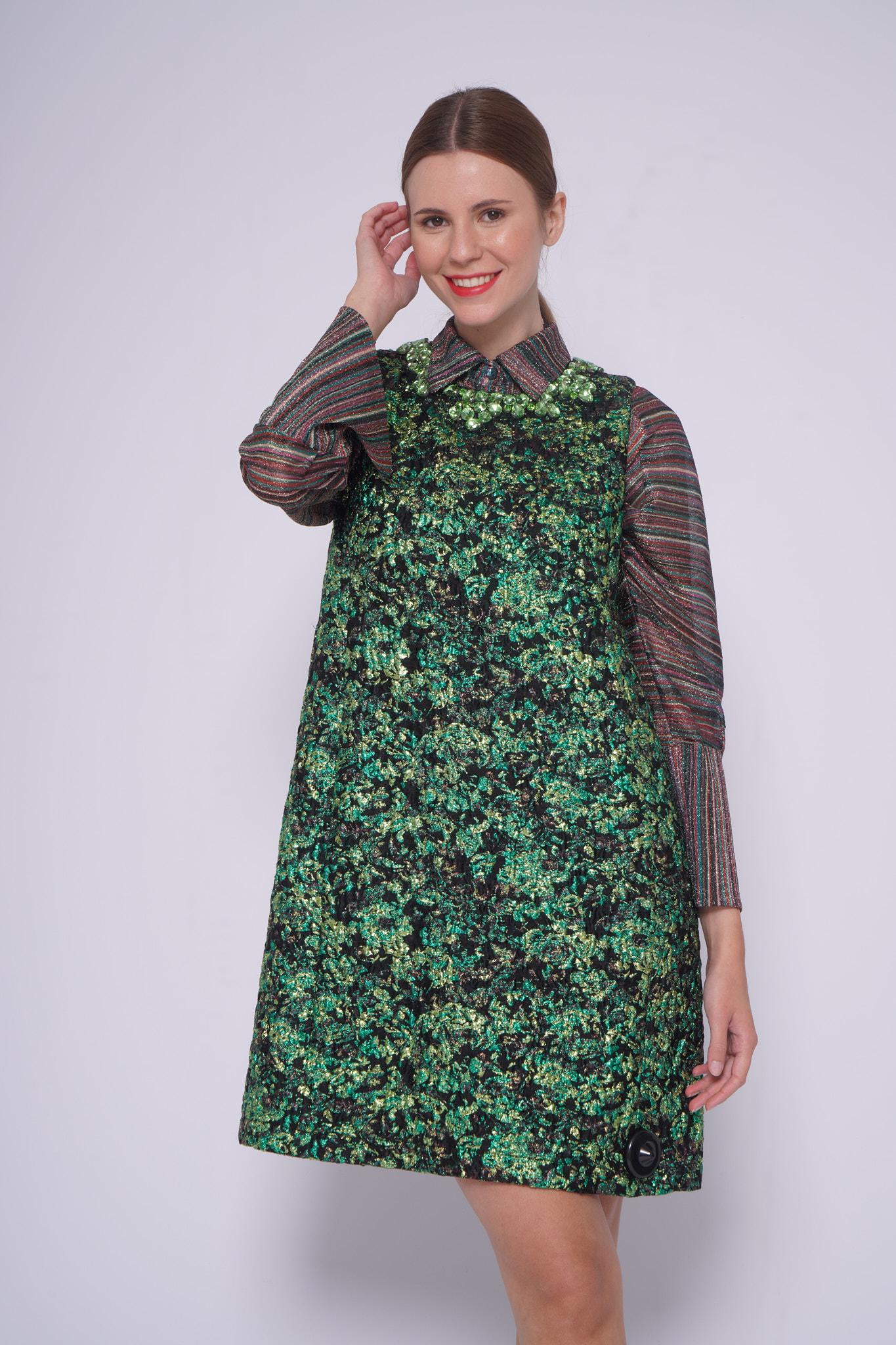 Abito lurex 32249PEACOCK VERDE ODEEH