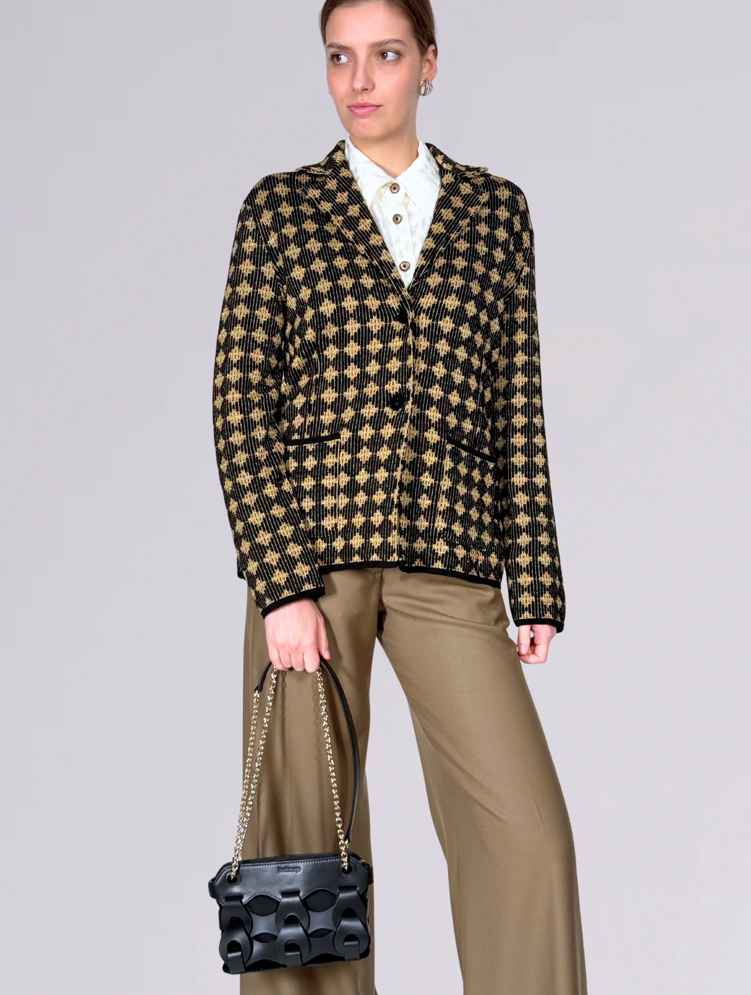 Blazer lurex KPICADO 314LANA   MARRONE ORO siyu