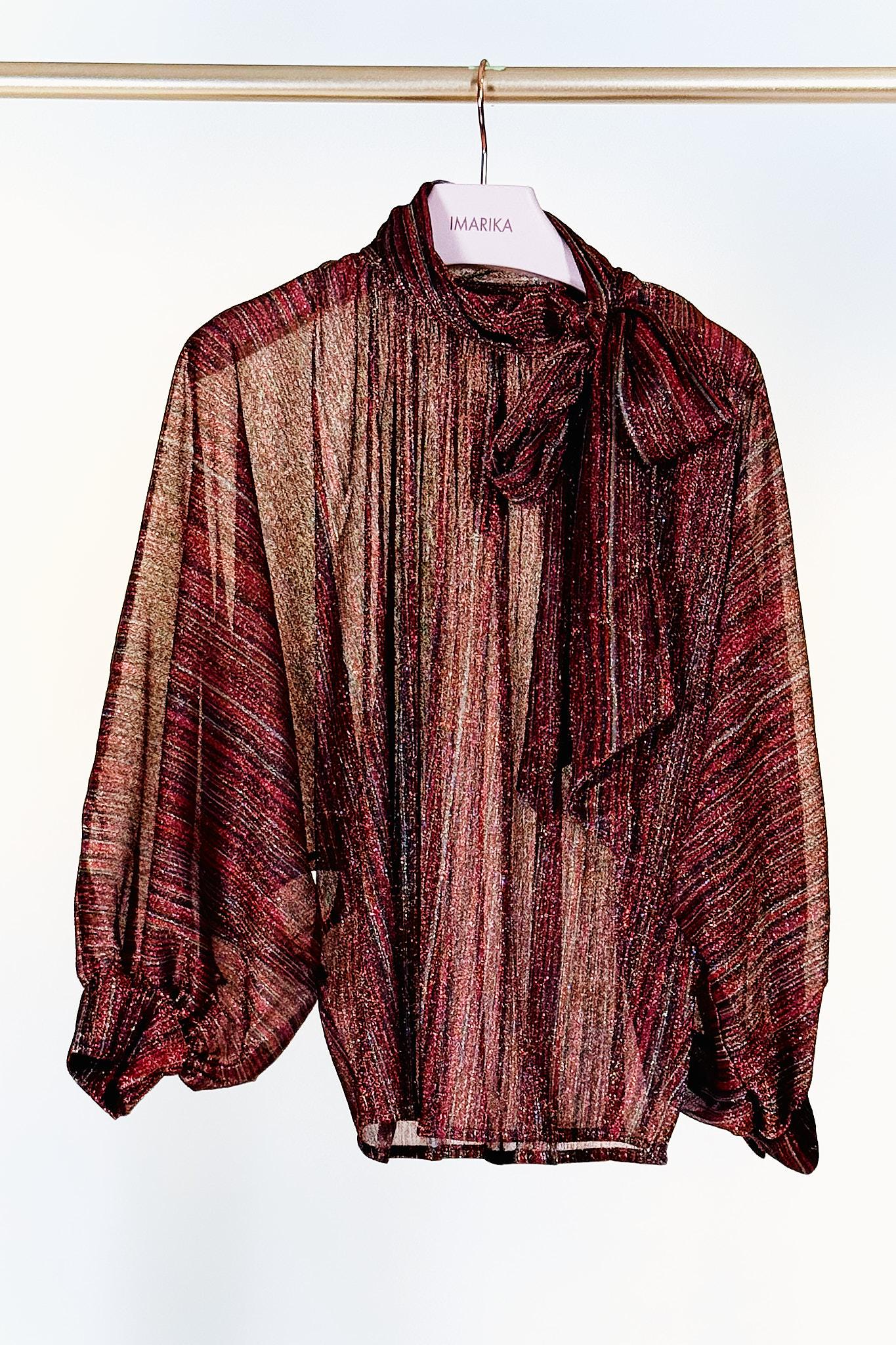 Camicia con fiocco PLEATS 1316LUREX ORO 02 siyu