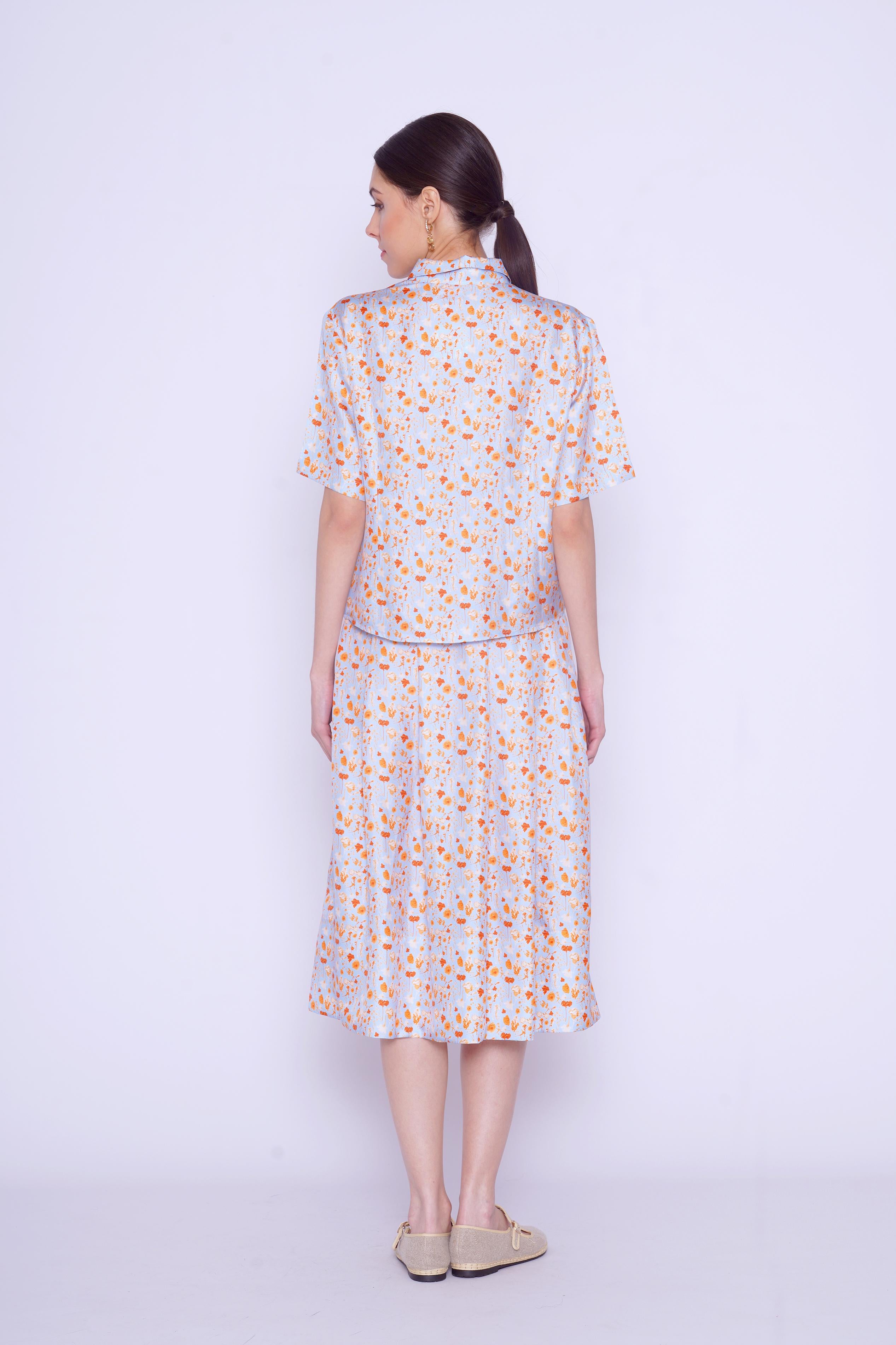 CAMICIA DI SETA CON FIORI 