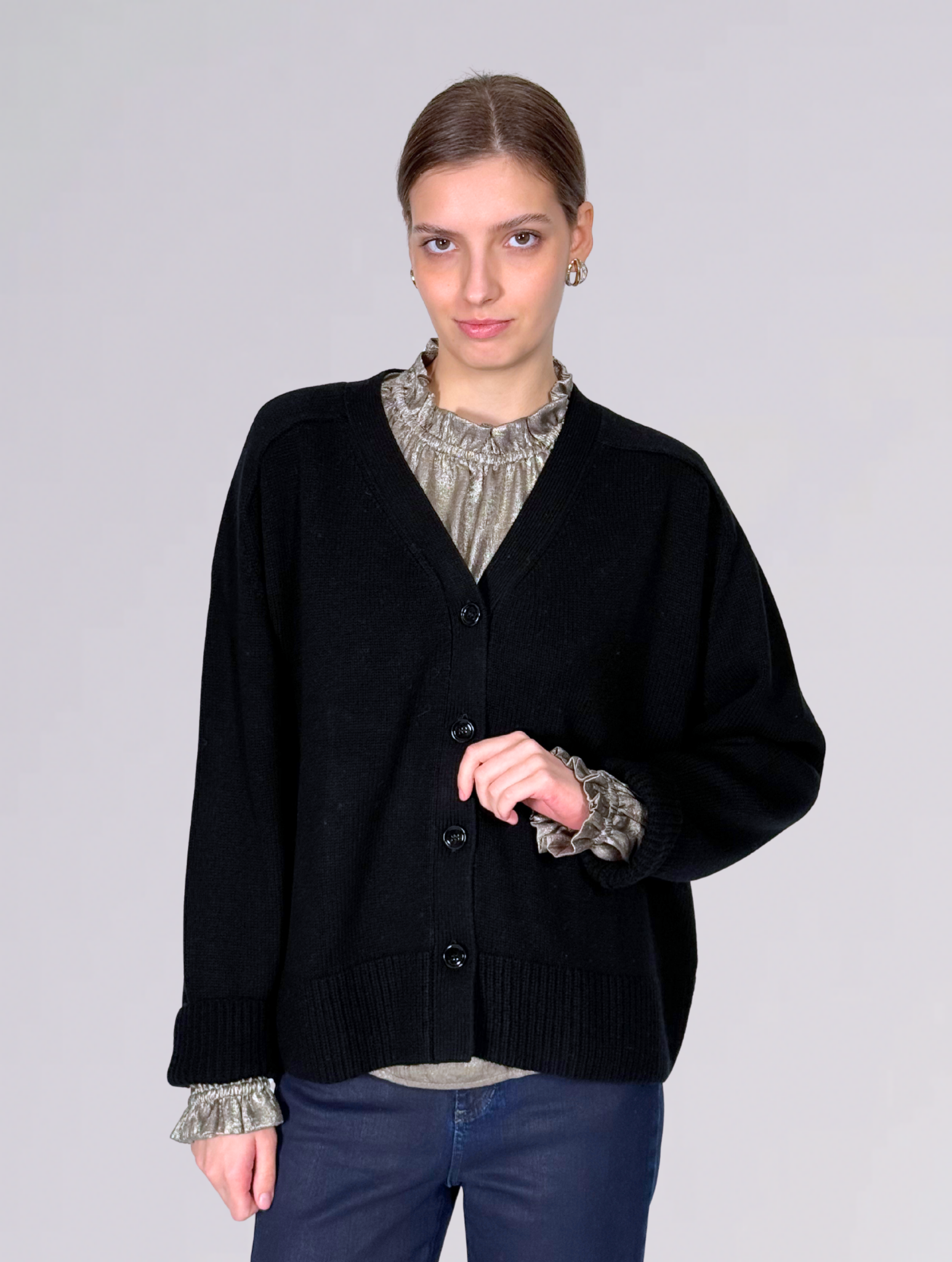 Cardigan nero 17000NERO Allude