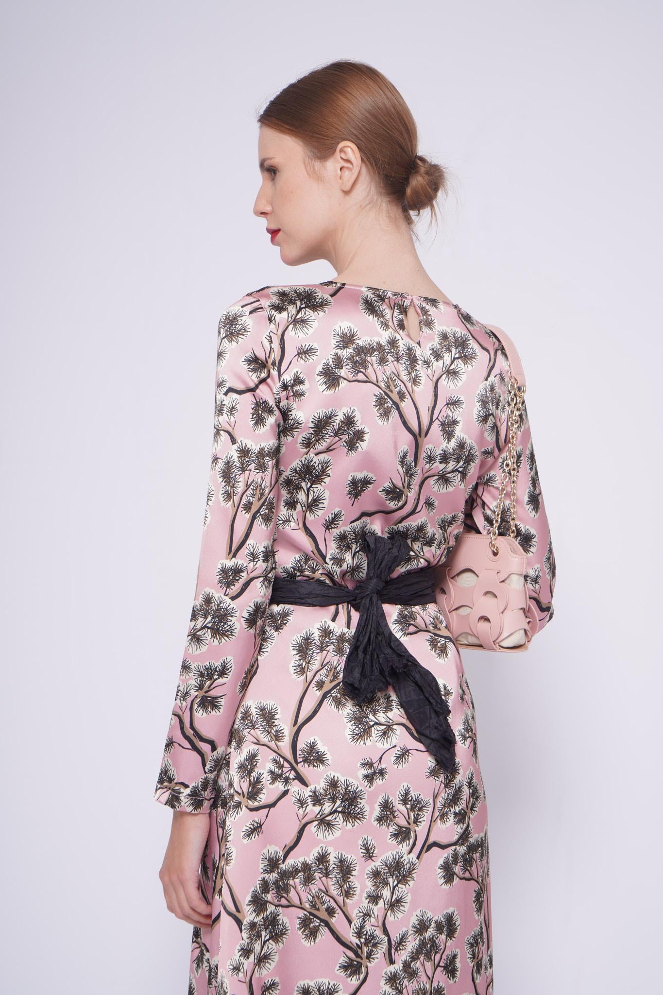 Abito lungo rosa SON 882LSETA ROSA siyu