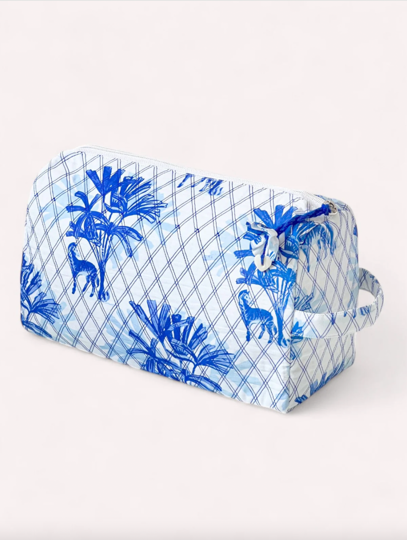 Beauty case zebra blu 
