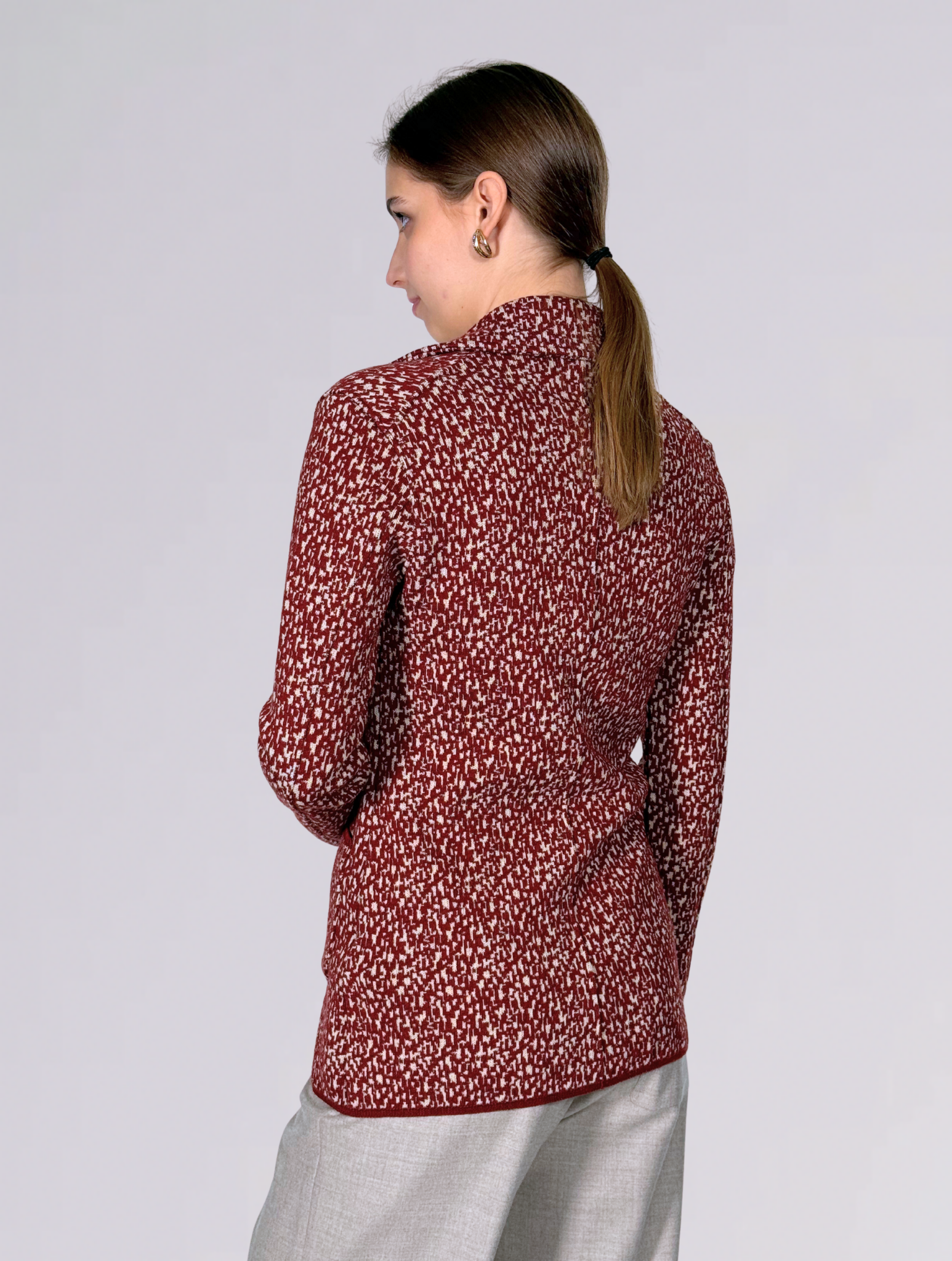 Blazer in maglia KTOTEM 57LANA   BURGUNDY BEIGE siyu