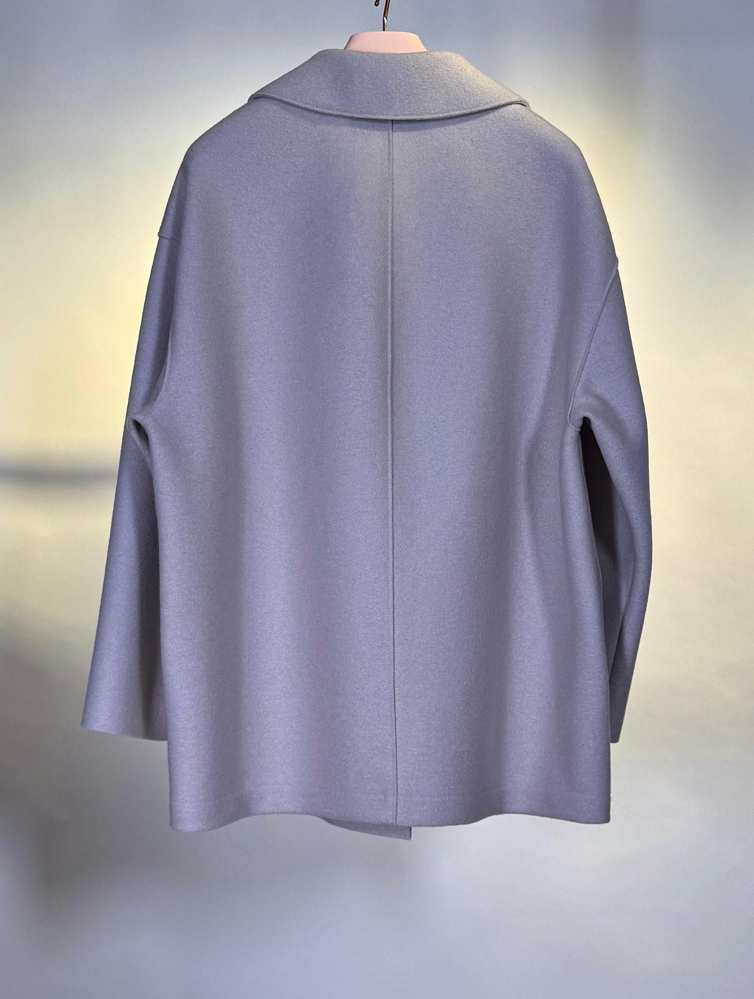 Peacoat doppiopetto grigio perla AG2487BEIGE Harris Wharf London