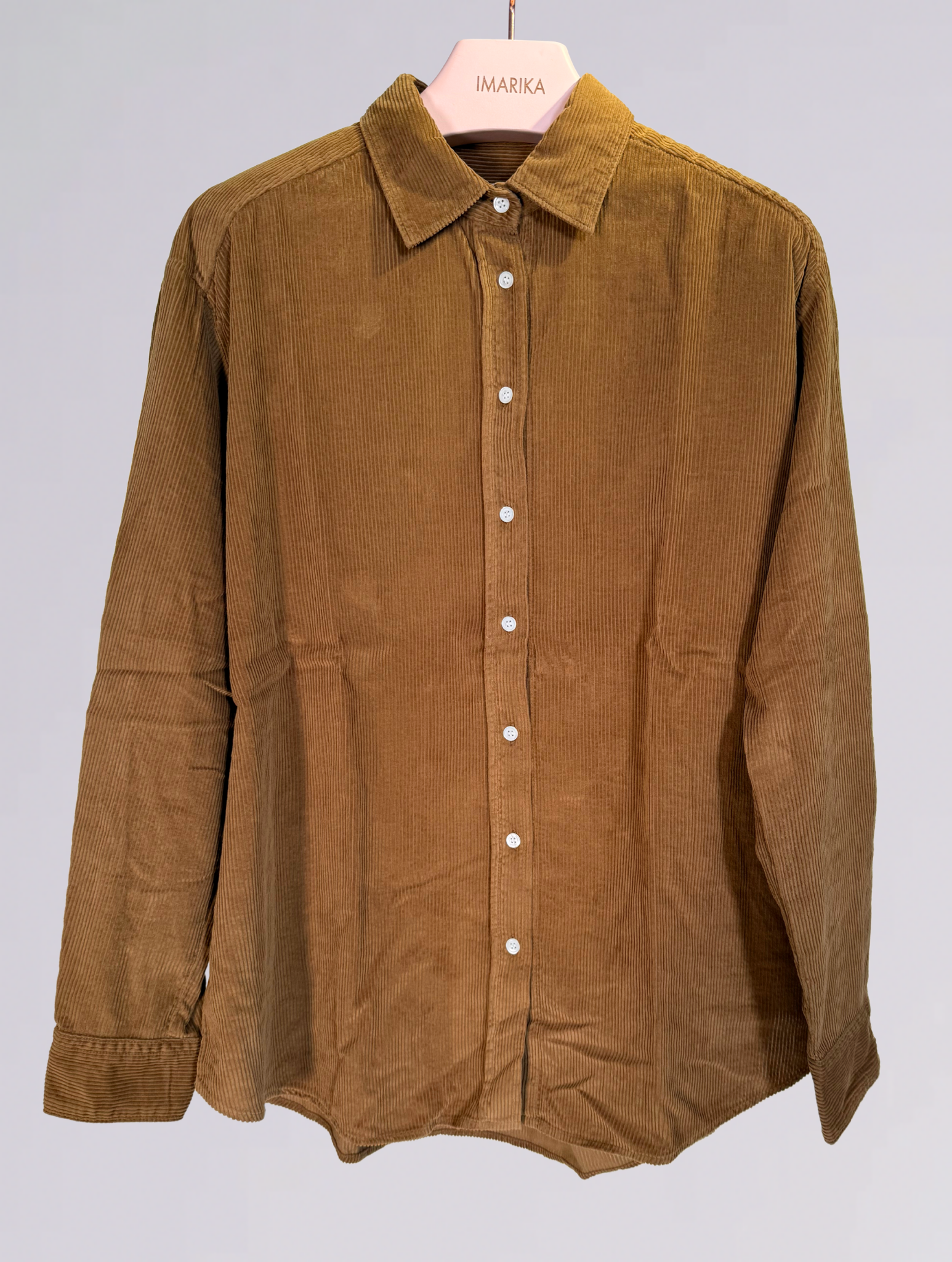 Camicia in velluto BECH604-27VELLUTO MARRONE HARTFORD