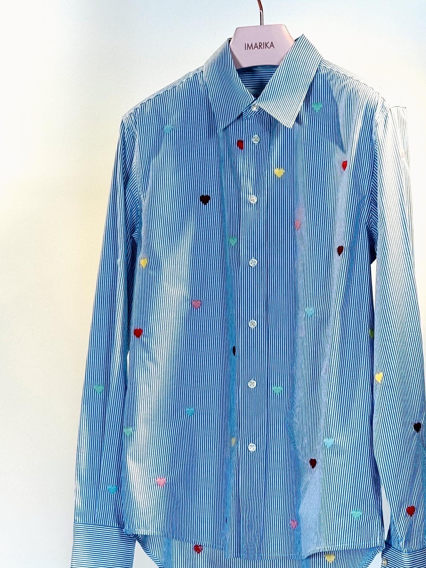 Camicia con ricami SHT003ARIGHE CUORI MIRA MIKATI