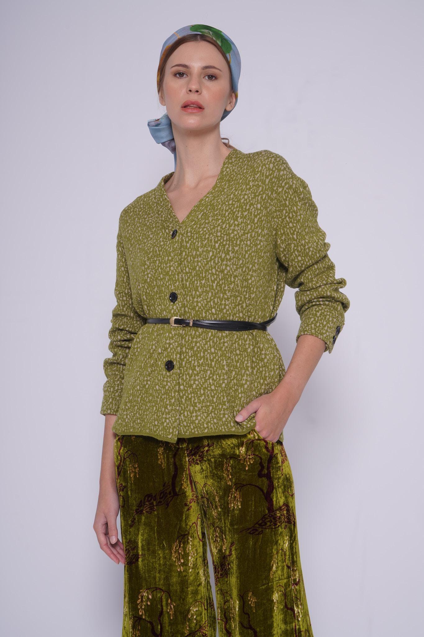 Cardigan in maglia K TOTEM 1324VERDE siyu