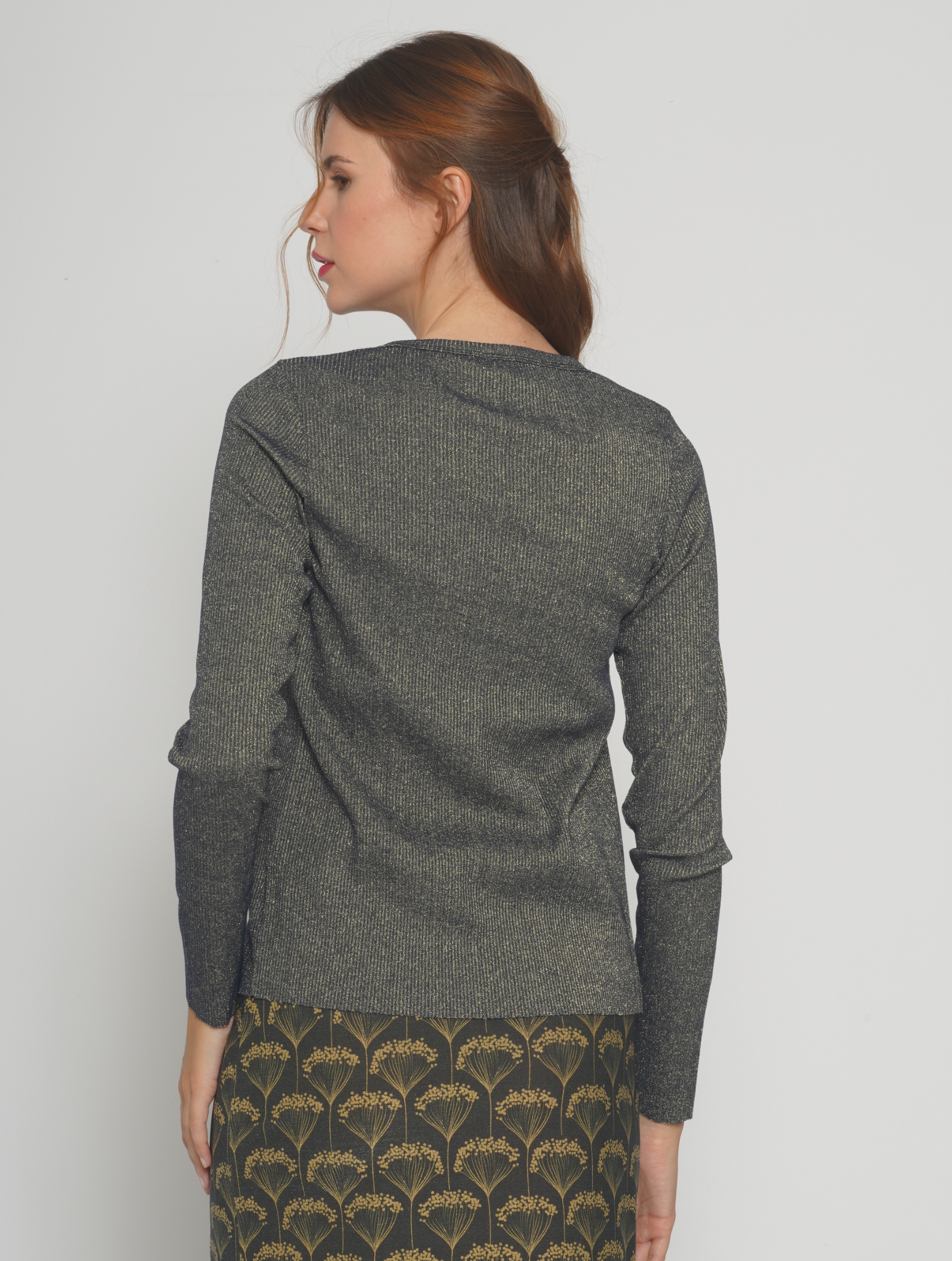 Cardigan in lurex blu 