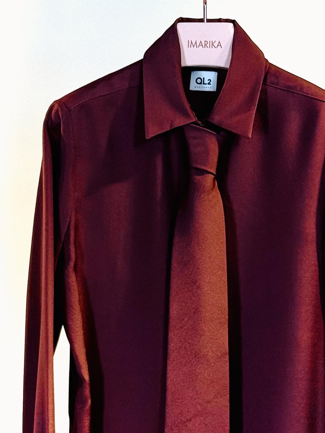 Camicia con cravatta GIULIETTABURGUNDY QUELLEDUE