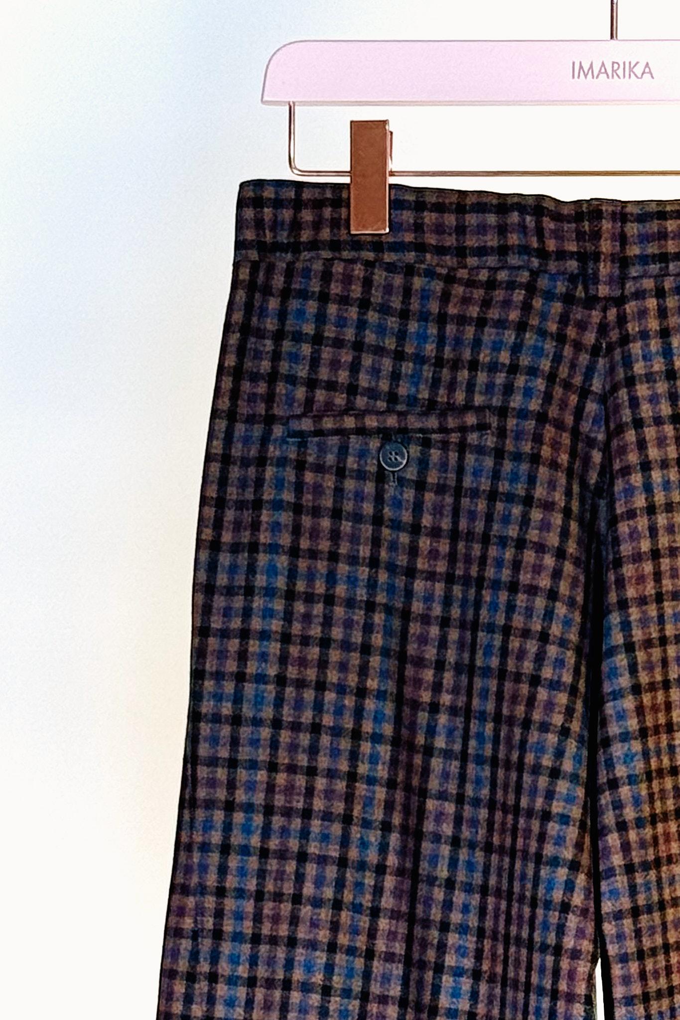 Pantalone quadri MARICACHECK MULTI BEIGE QUELLEDUE