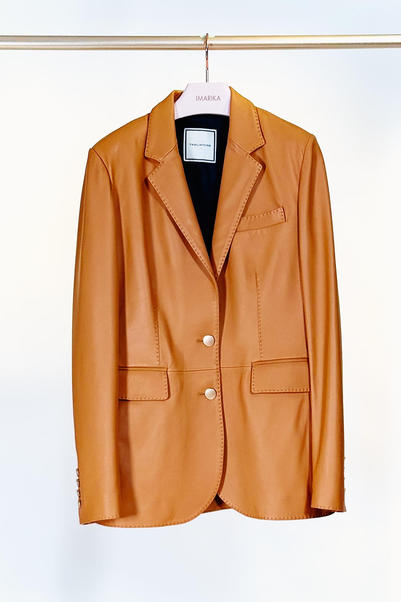 Blazer di pelle SOPHIEPELLE COGNAC Tagliatore