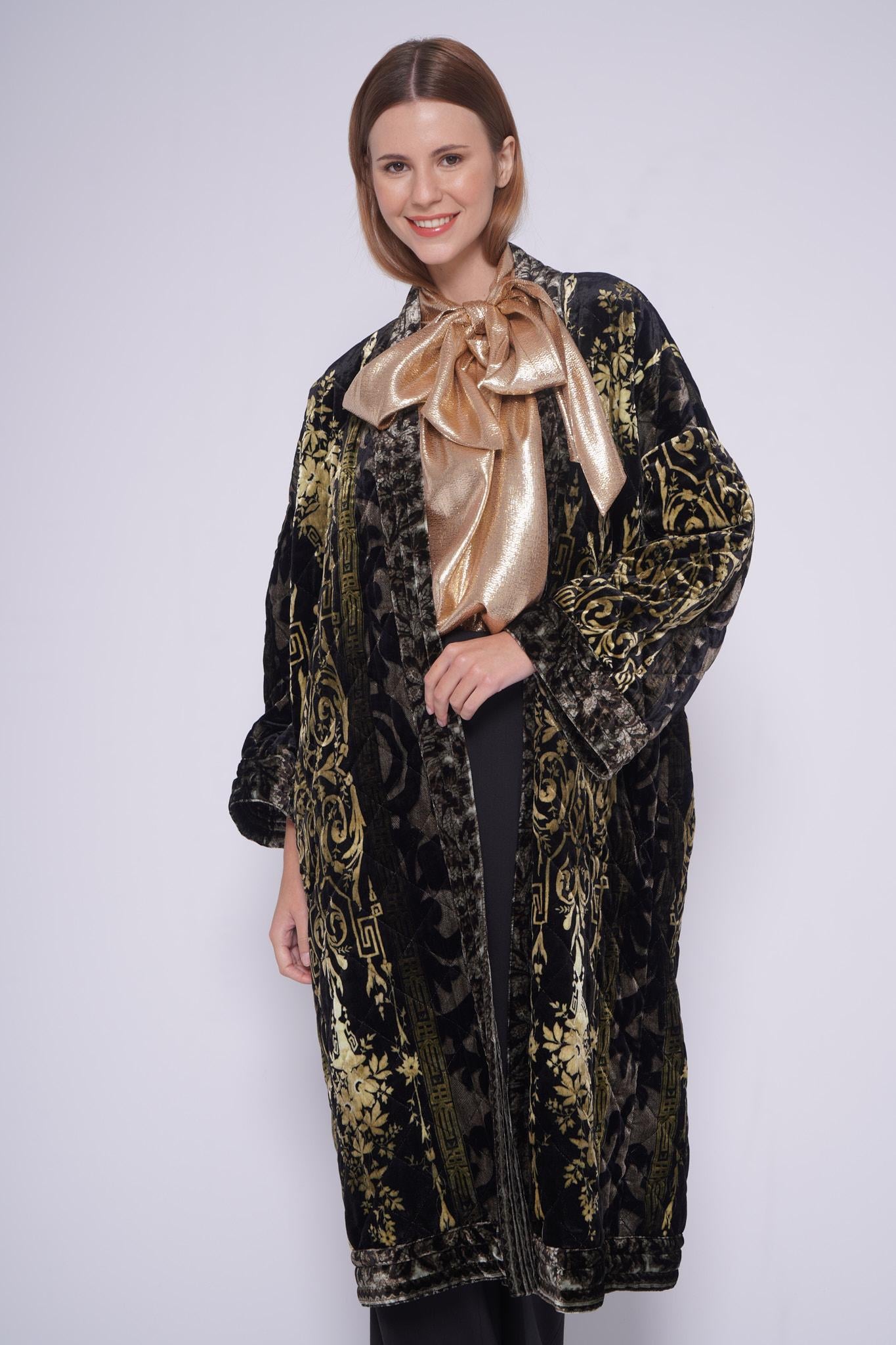 Spolverino in velluto 516455VELLUTO NERO BIANCO Pierre-Louis Mascia