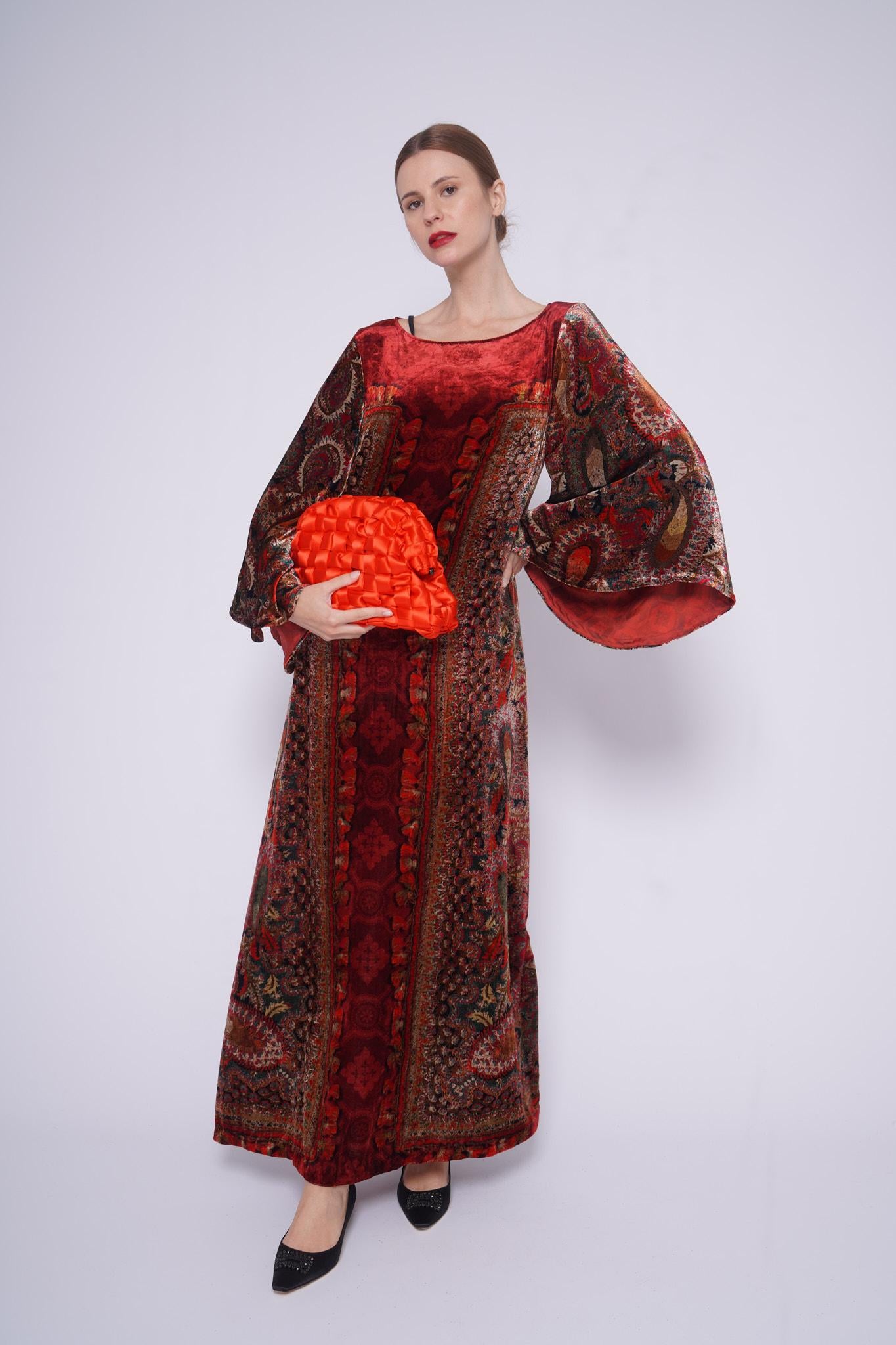 Abito in velluto 516527VELLUTO ROSSO Pierre-Louis Mascia