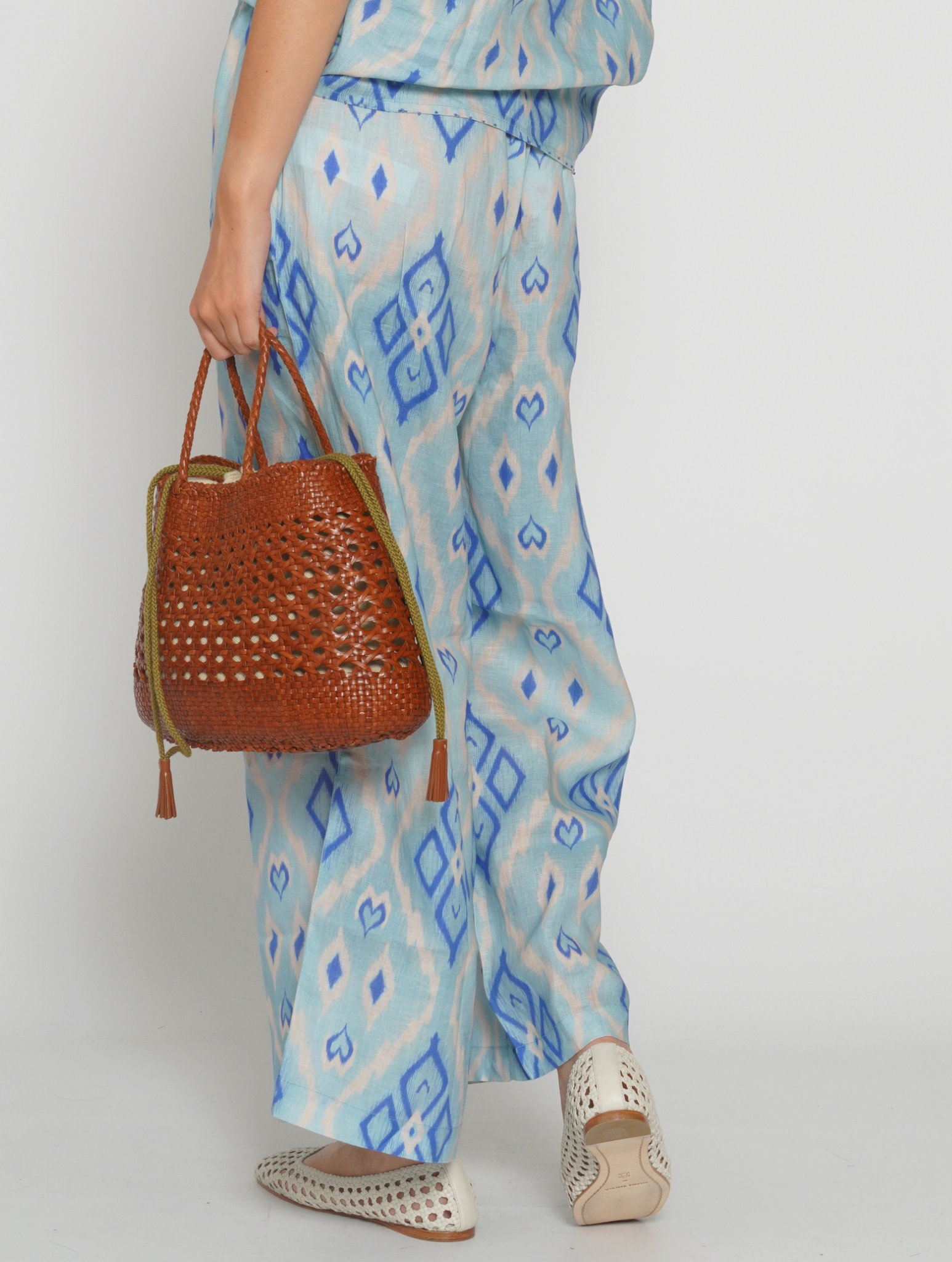 Pantalone in lino ikat 