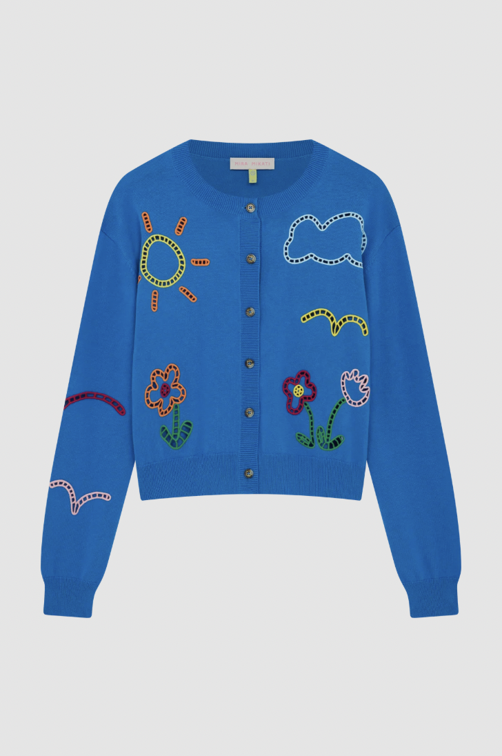 Cardigan azzurro traforato 