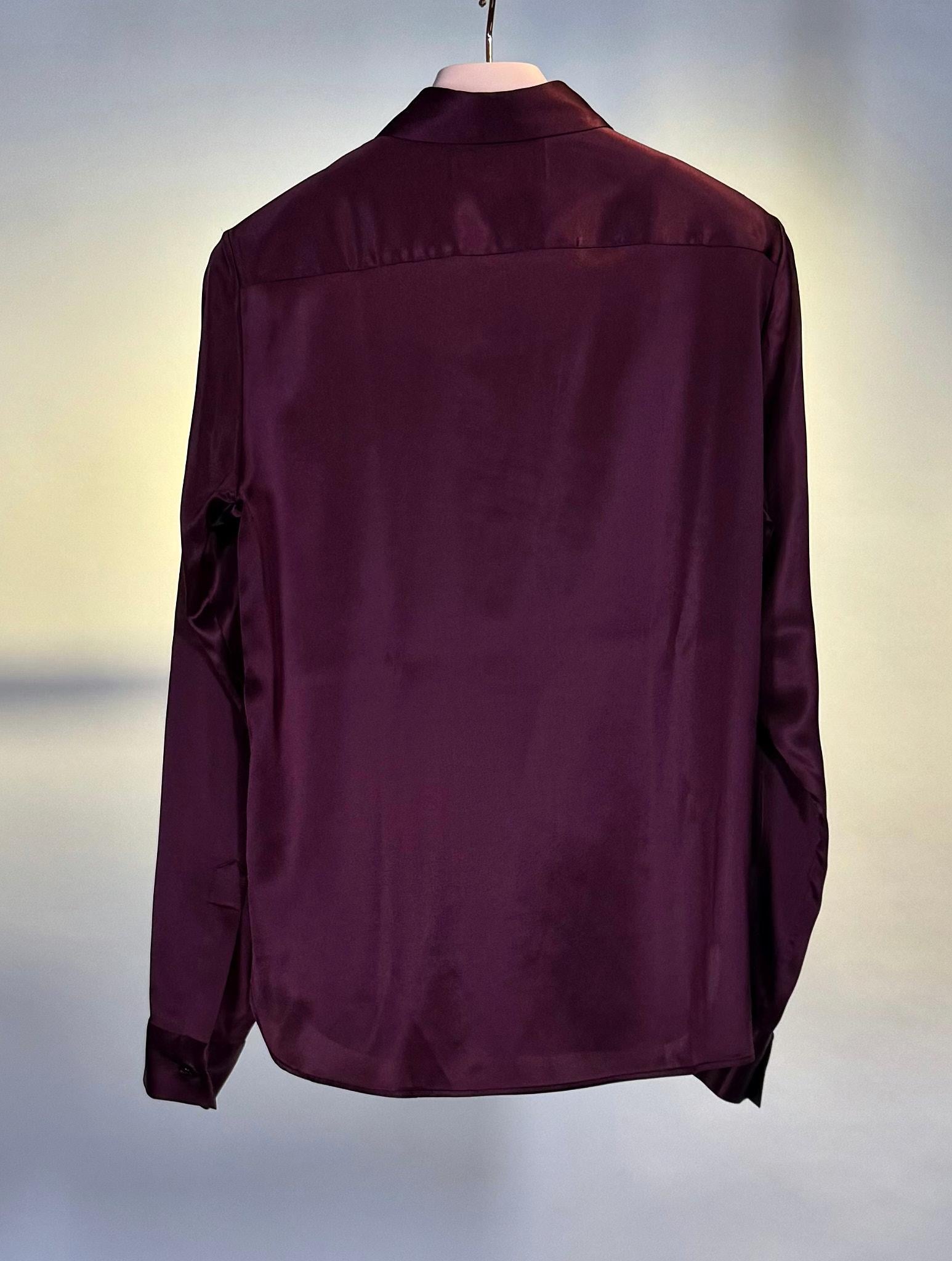 Camicia di seta ANDRASETA BORDEAUX Tagliatore