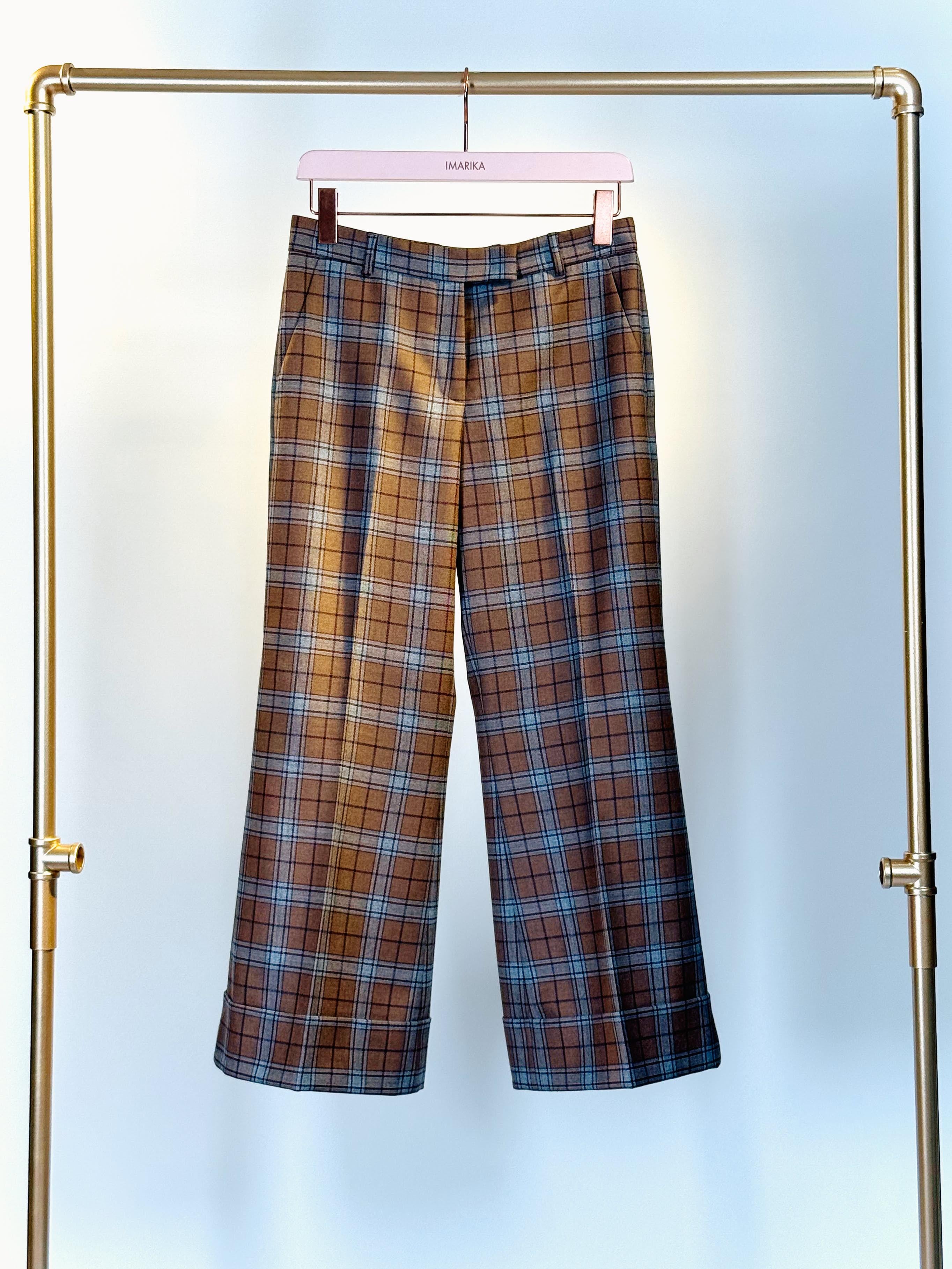 Pantalone tartan MELODIAQUADRI BEIGE QUELLEDUE