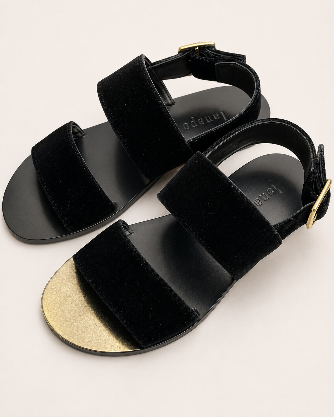 Sandalo in velluto nero 