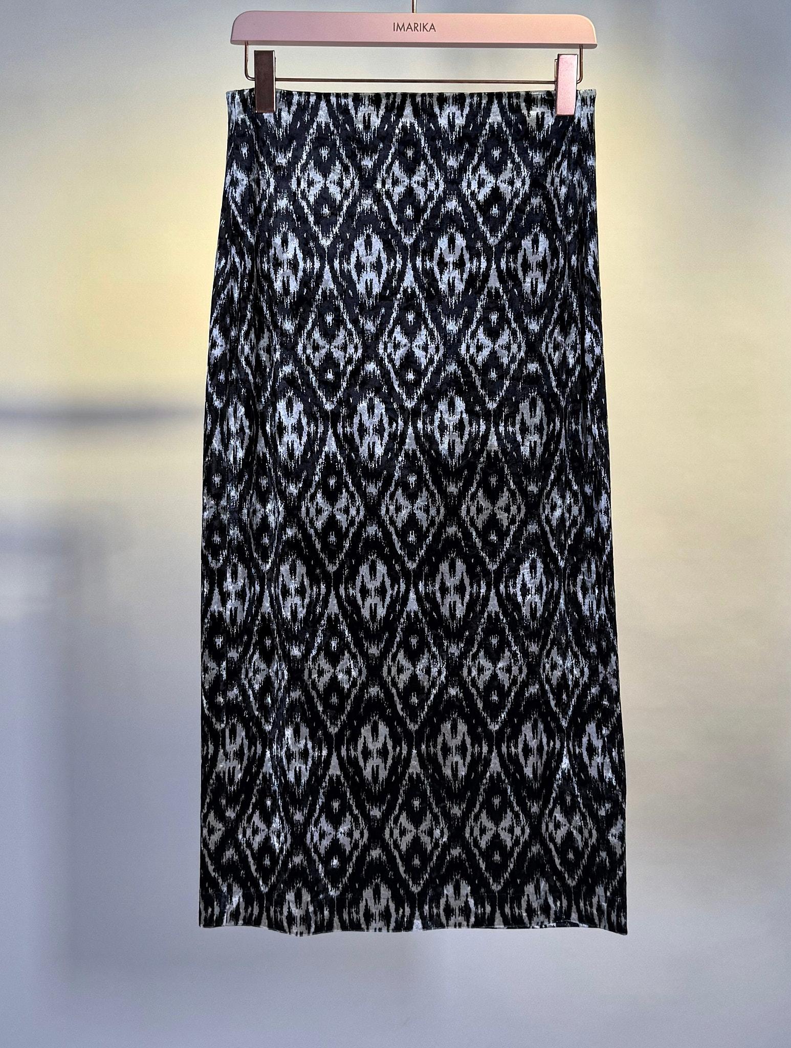 Gonna tubino 144285VELLUTO NERO BIANCO Pierre-Louis Mascia