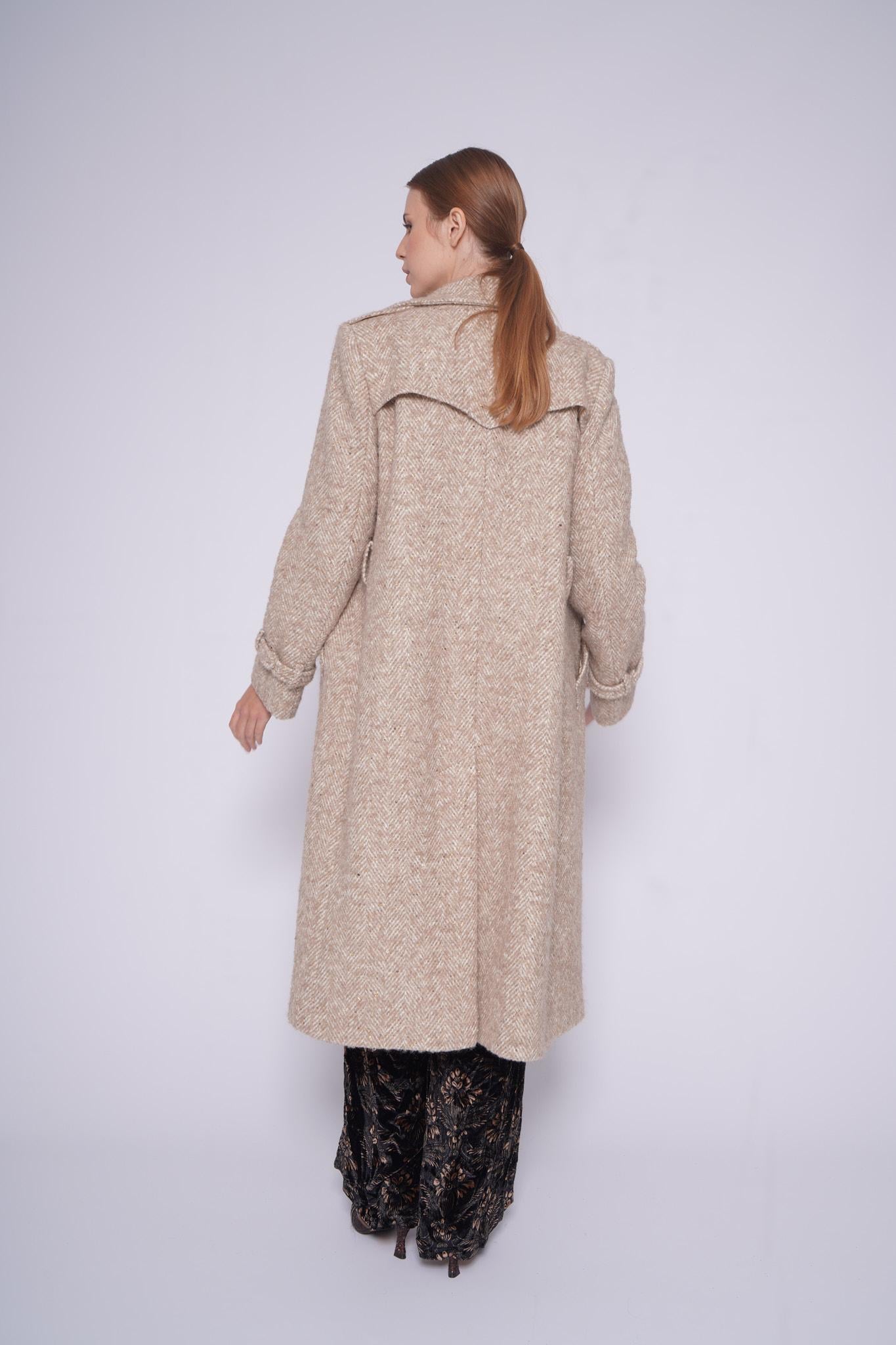 Cappotto spigato CAROLASPIGATO BEIGE Tagliatore