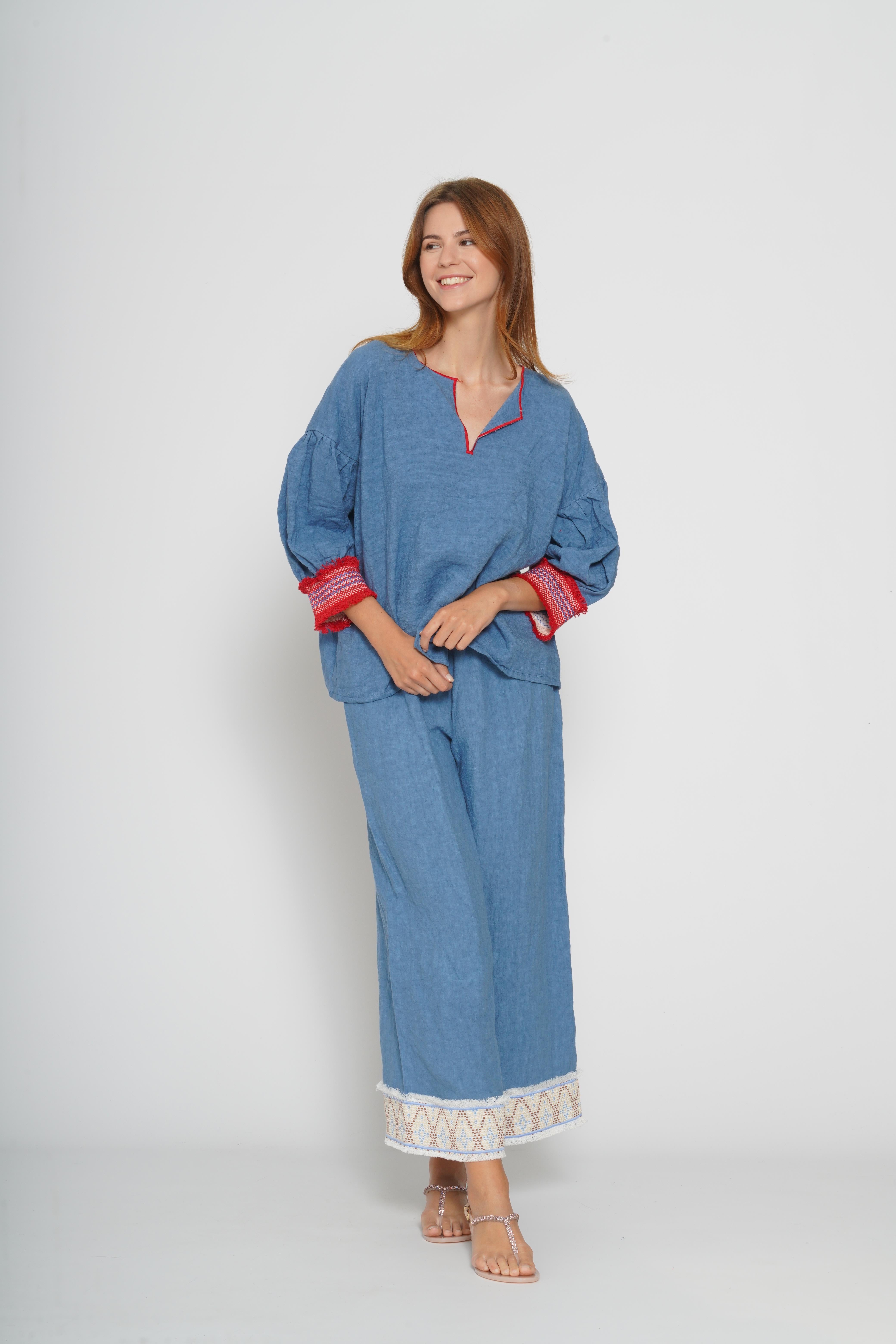Blusa Tulum azzurro 