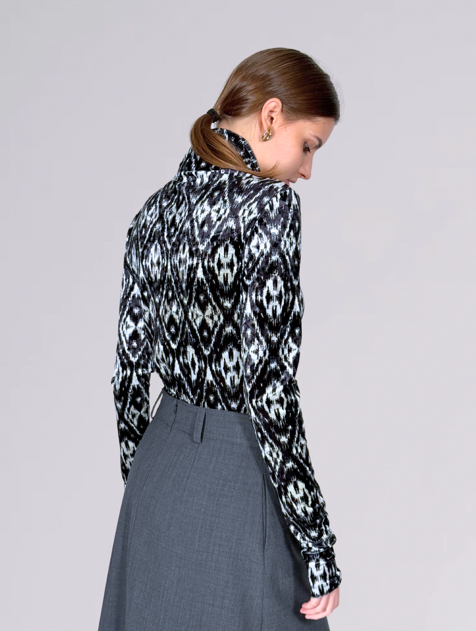 Lupetto velluto 144293VELLUTO NERO BIANCO Pierre-Louis Mascia