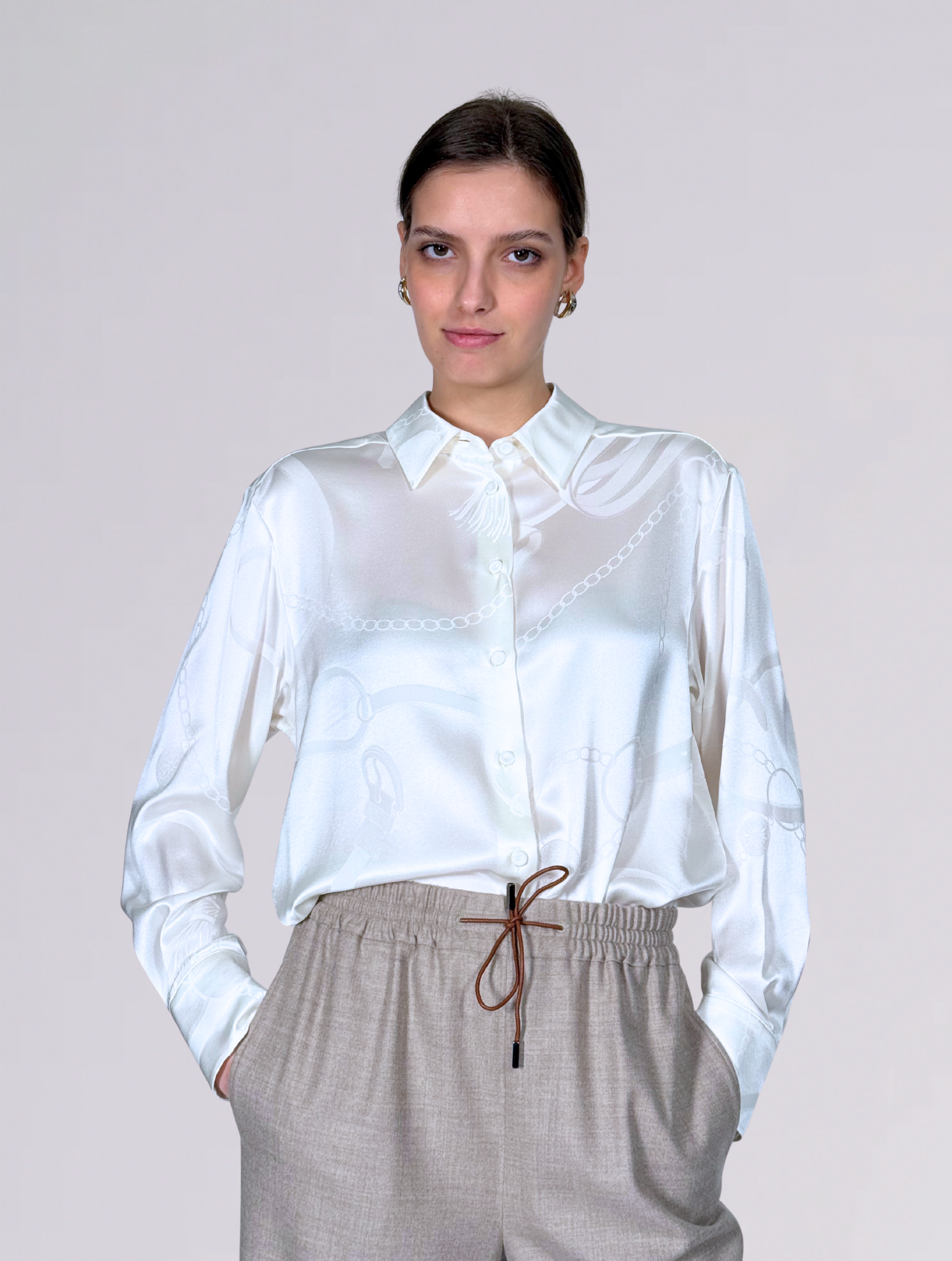 Camicia in seta 0174AAVA BIANCO MANTERO