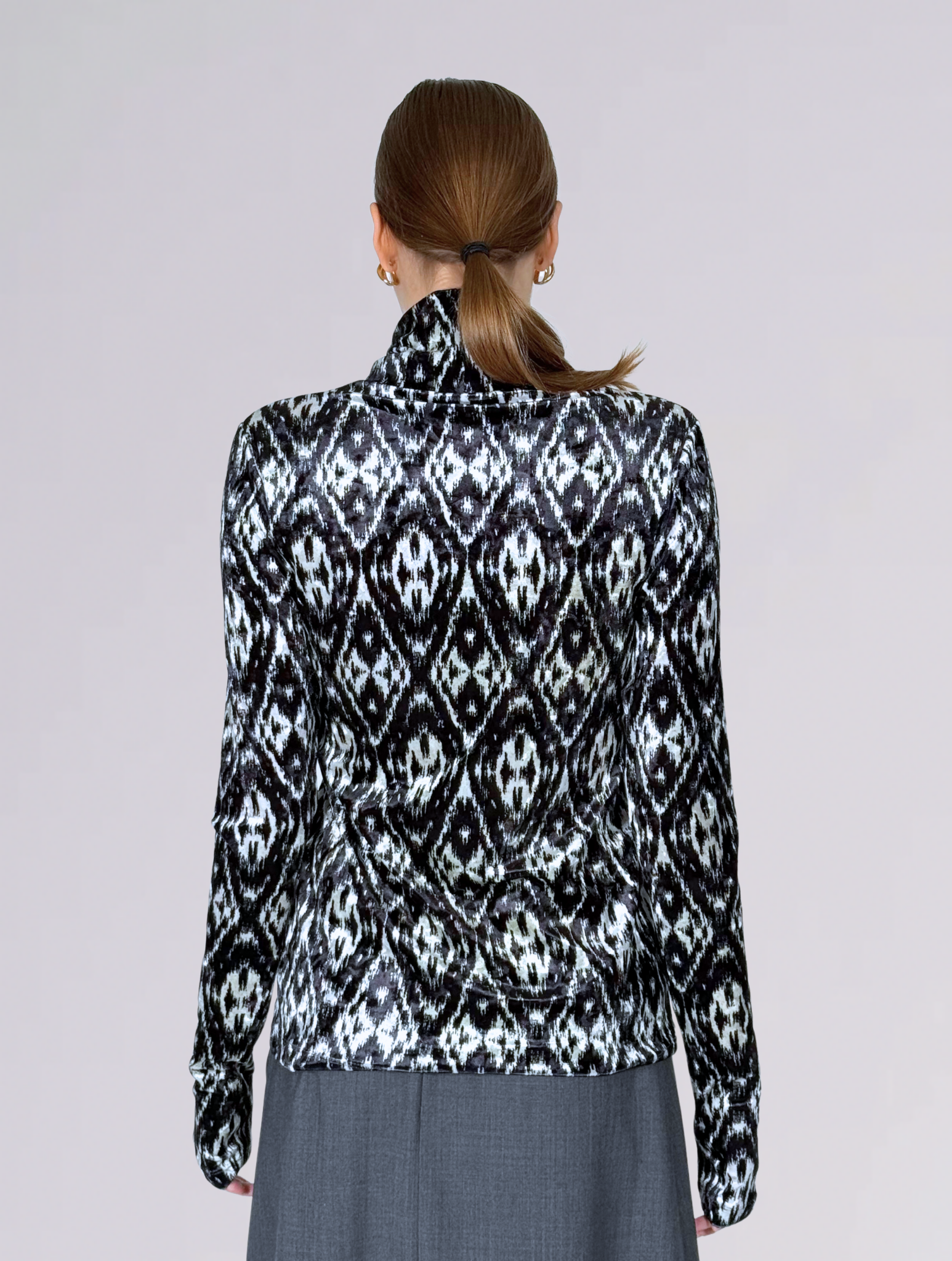 Lupetto velluto 144293VELLUTO NERO BIANCO Pierre-Louis Mascia