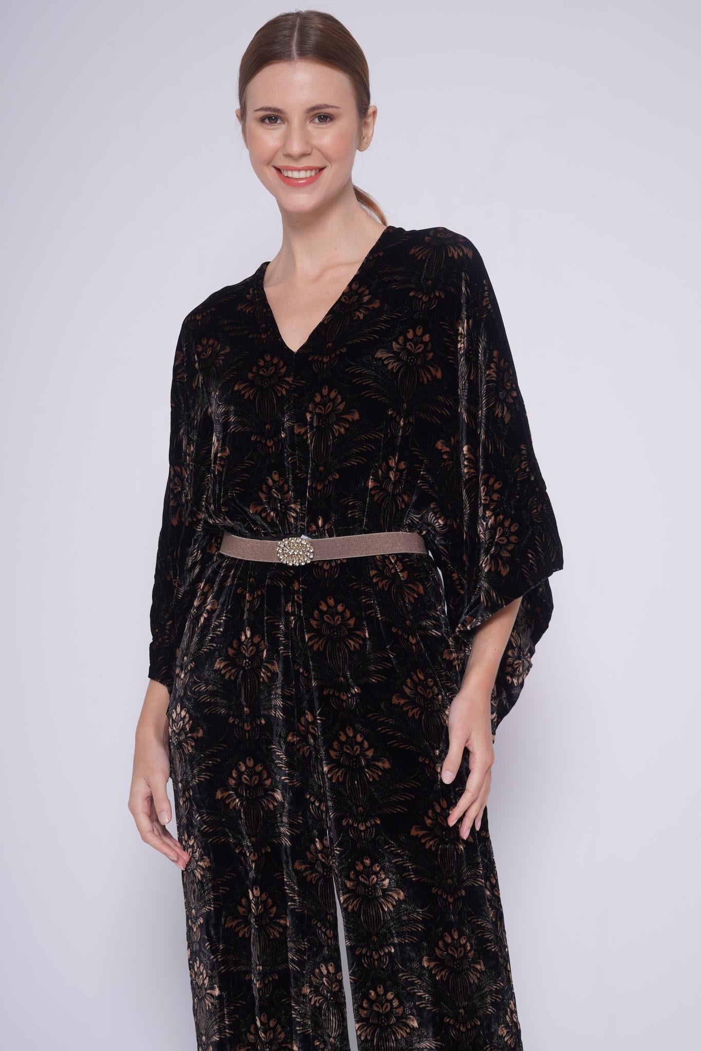 Tuta in velluto BOECIO VELVET 1268VELLUTO NERO siyu