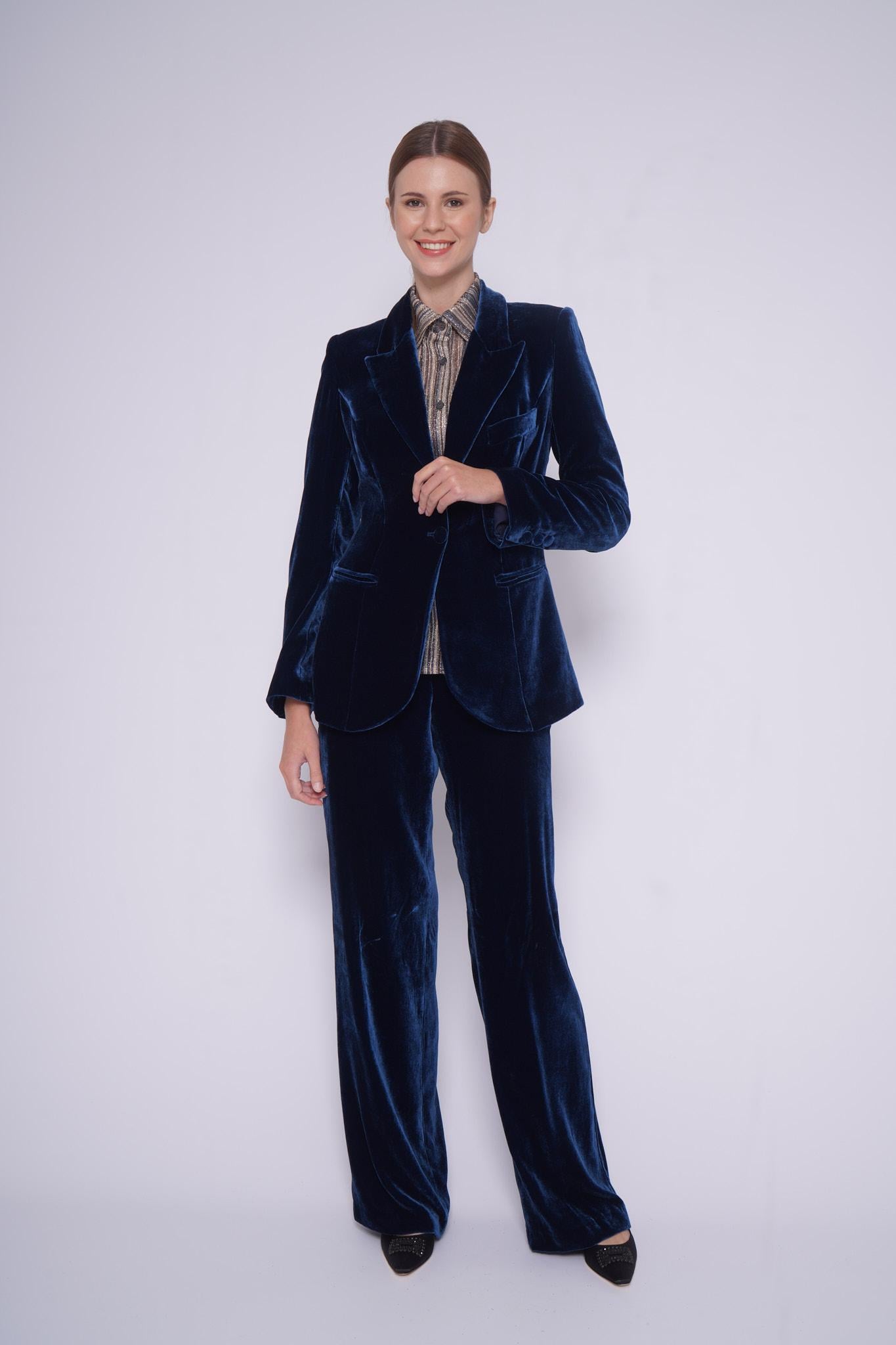 Blazer velluto JK 1904-VVELLUTO BLU Sartoria 74