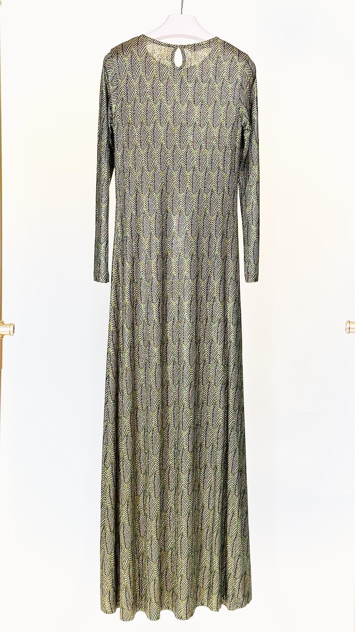 Abito lurex POE 882LFOGLIE ORO VERDE siyu