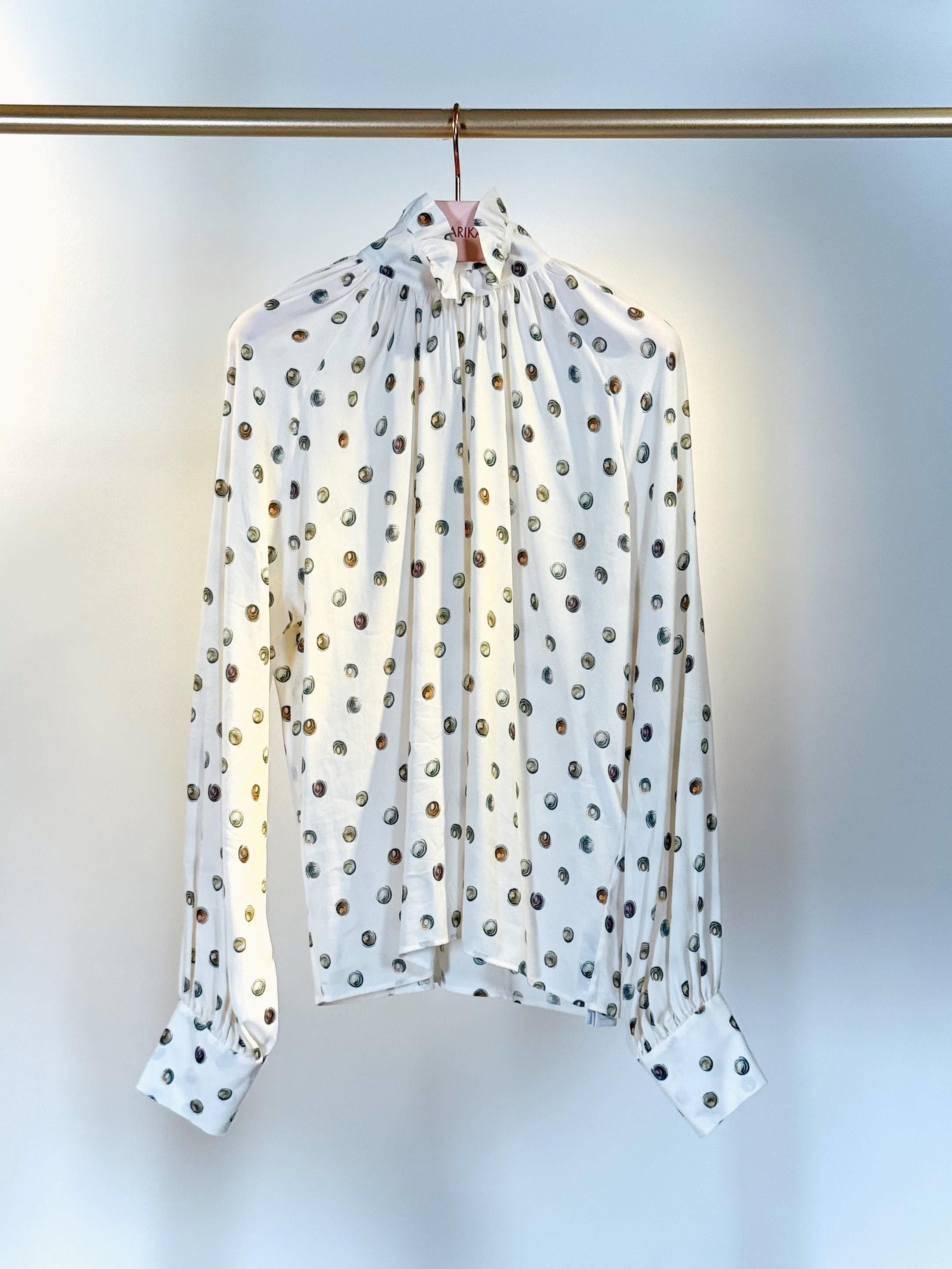 Camicia collocon rouches VITTORIAPOIS BIANCA QUELLEDUE