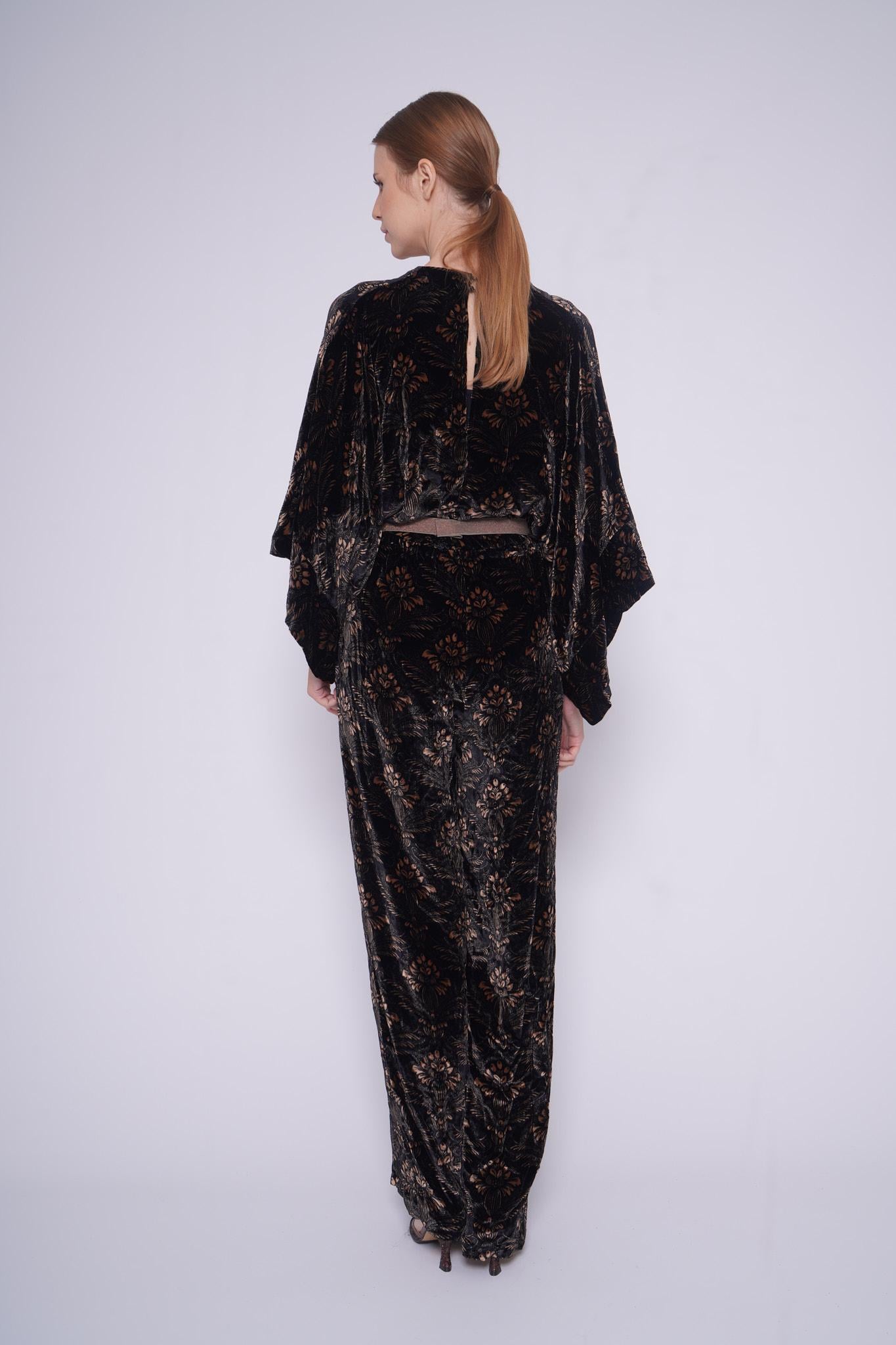 Tuta in velluto BOECIO VELVET 1268VELLUTO NERO siyu