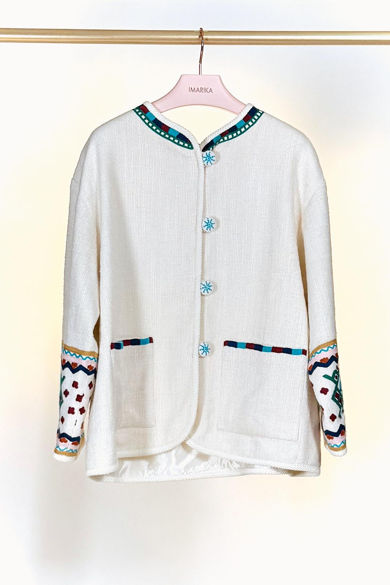 Giacca ricamata DINARICAMO BIANCO Taieur