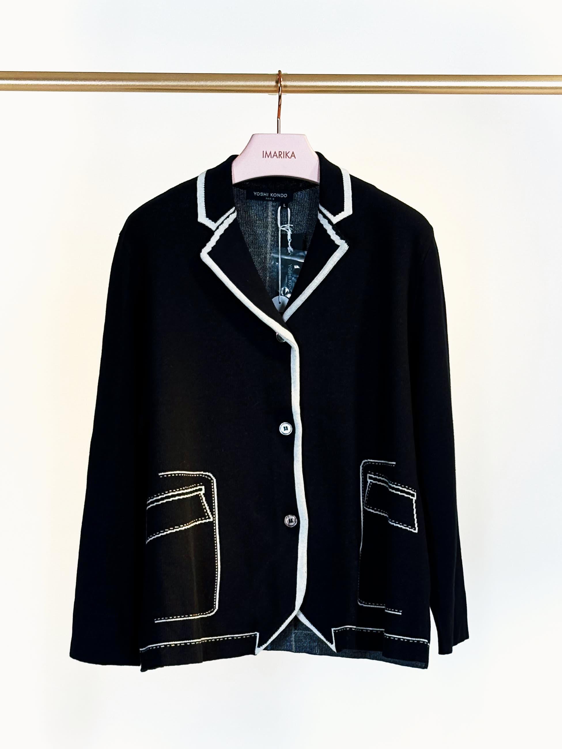 Giacca cardigan MV02AMELON NERO Yoshi Kondo