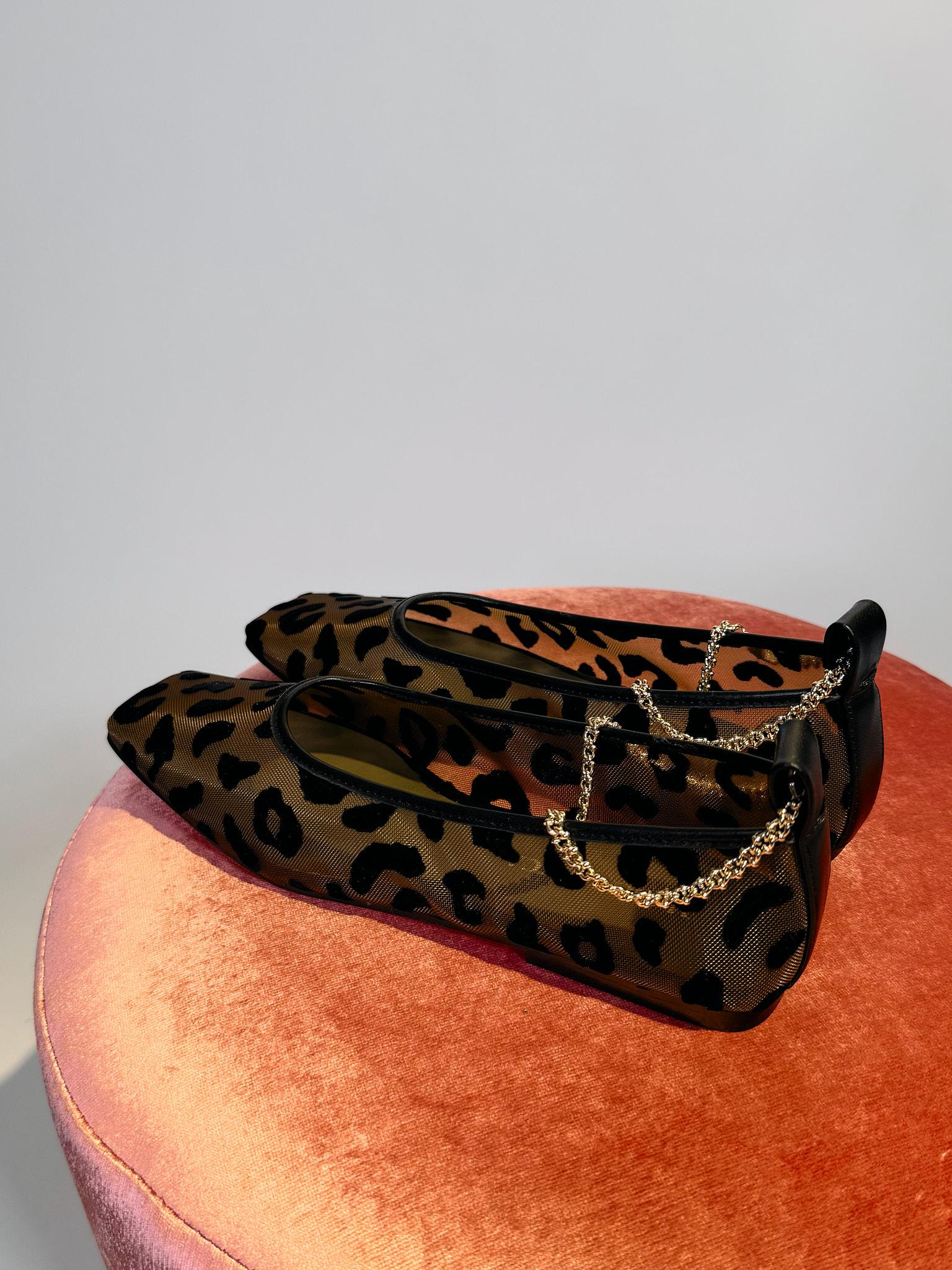 Ballerine Mesh Leopardate JAGUAR NET 533LEOPARD NERO MARIA LUCA