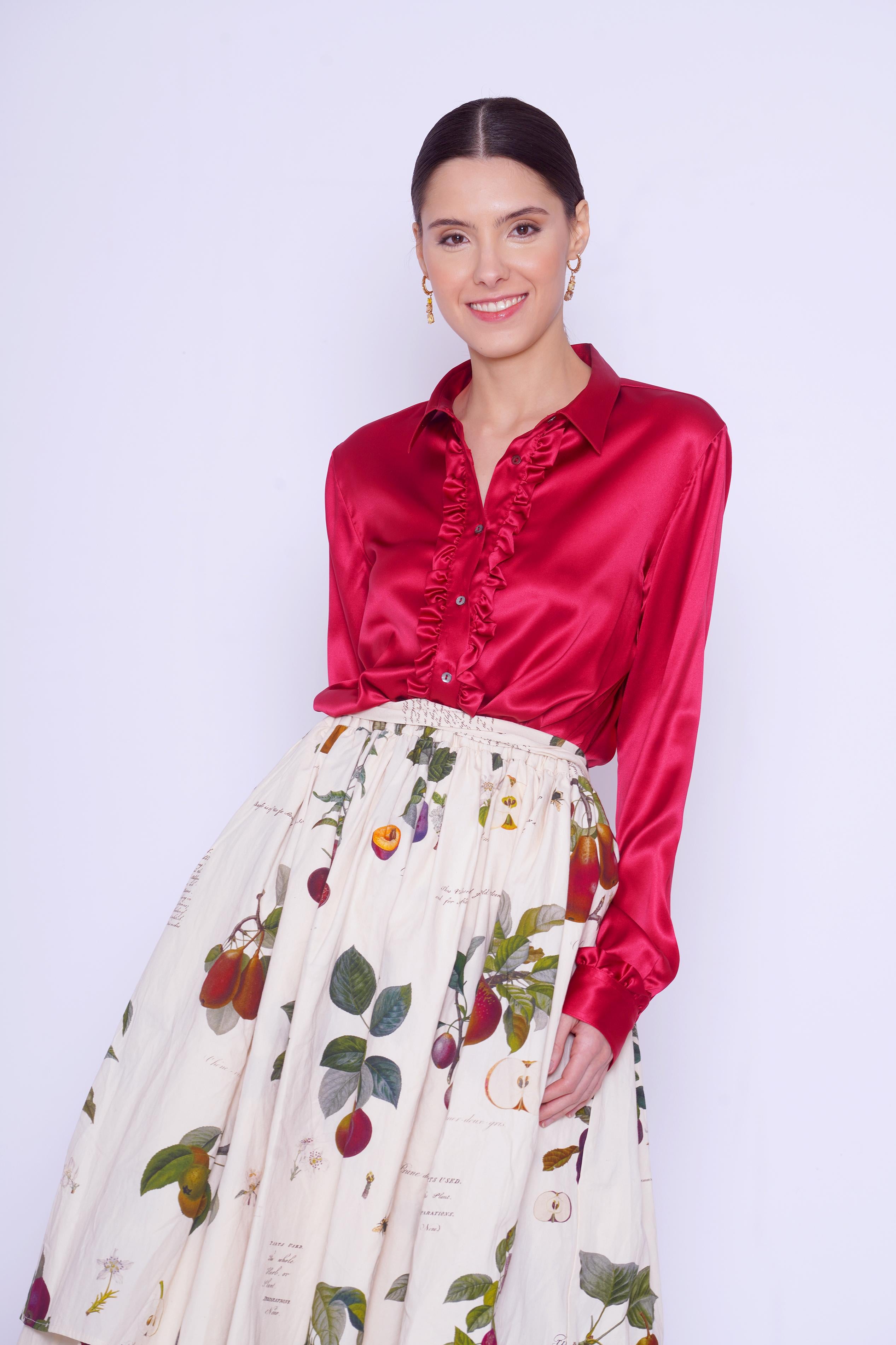 Camicia di seta  rossa 