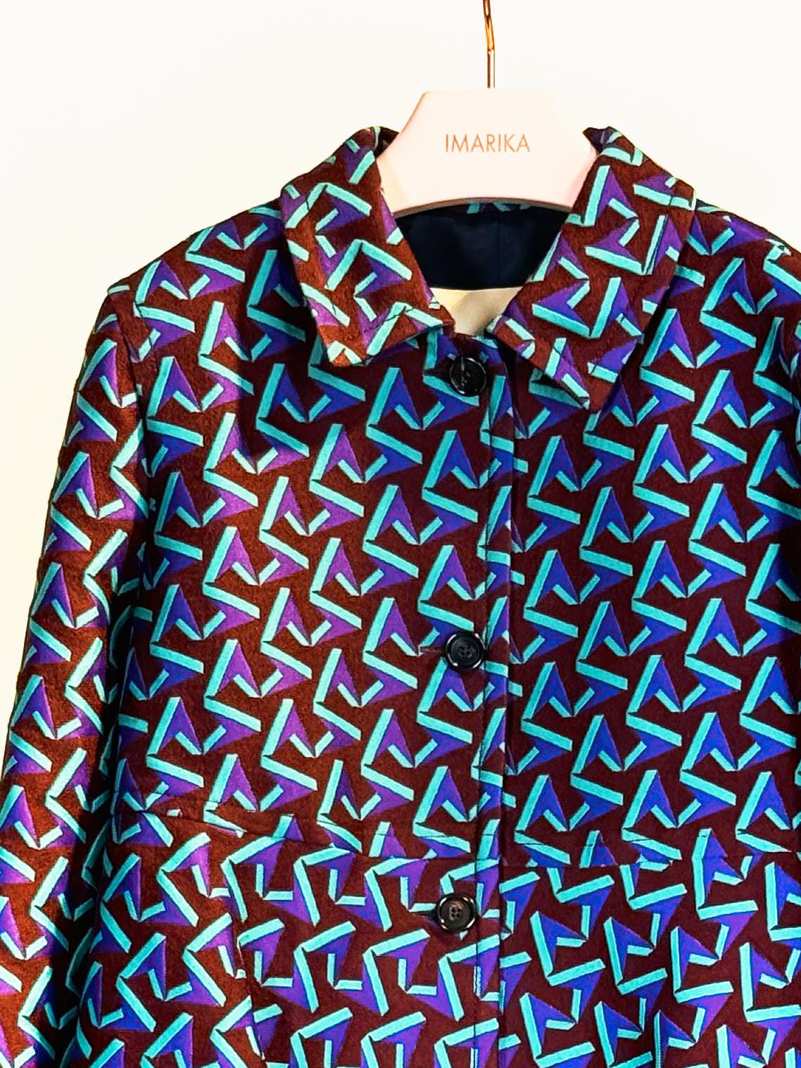 Giacca svasata 12463GEOMETRIC MULTI ODEEH