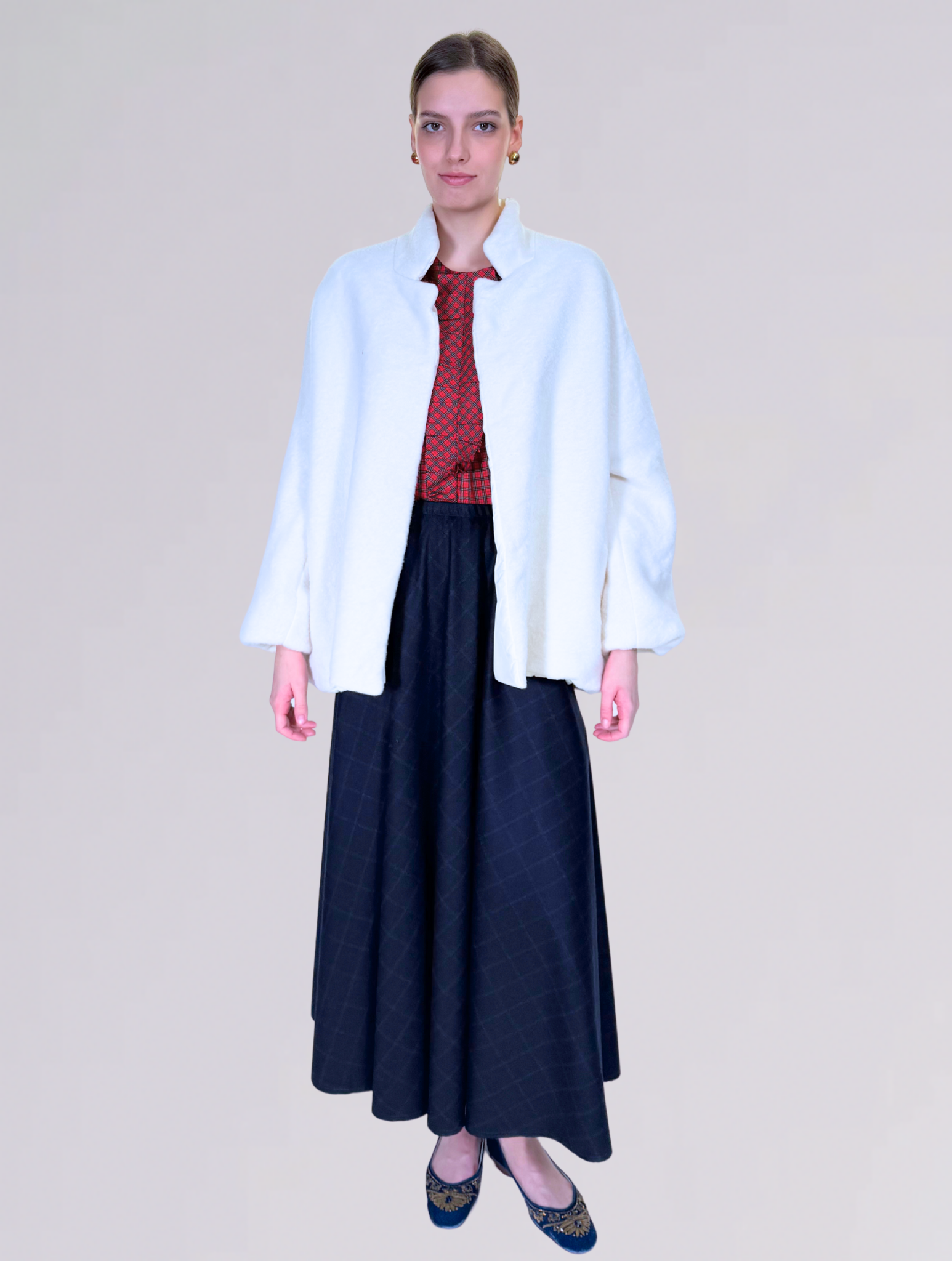 Gonna ampia G900QUADRI BLU BARBARA TANI