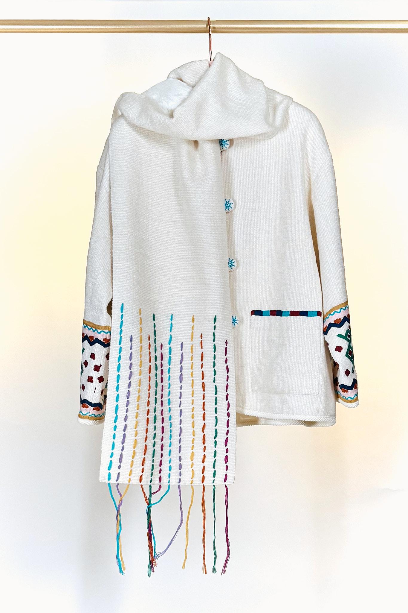 Giacca ricamata DINARICAMO BIANCO Taieur