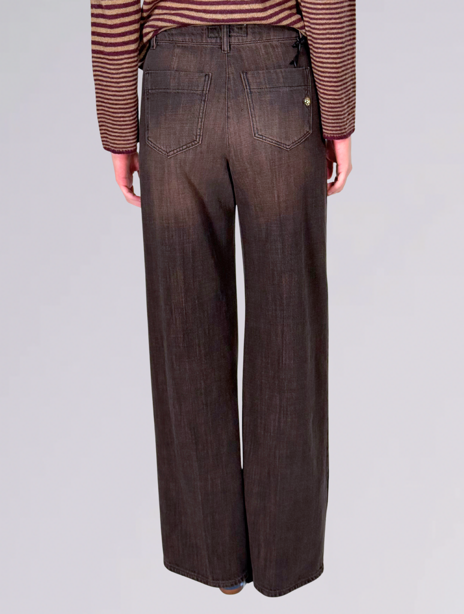 Jeans palazzo FLAIRE SMOKINGMARRONE shaft