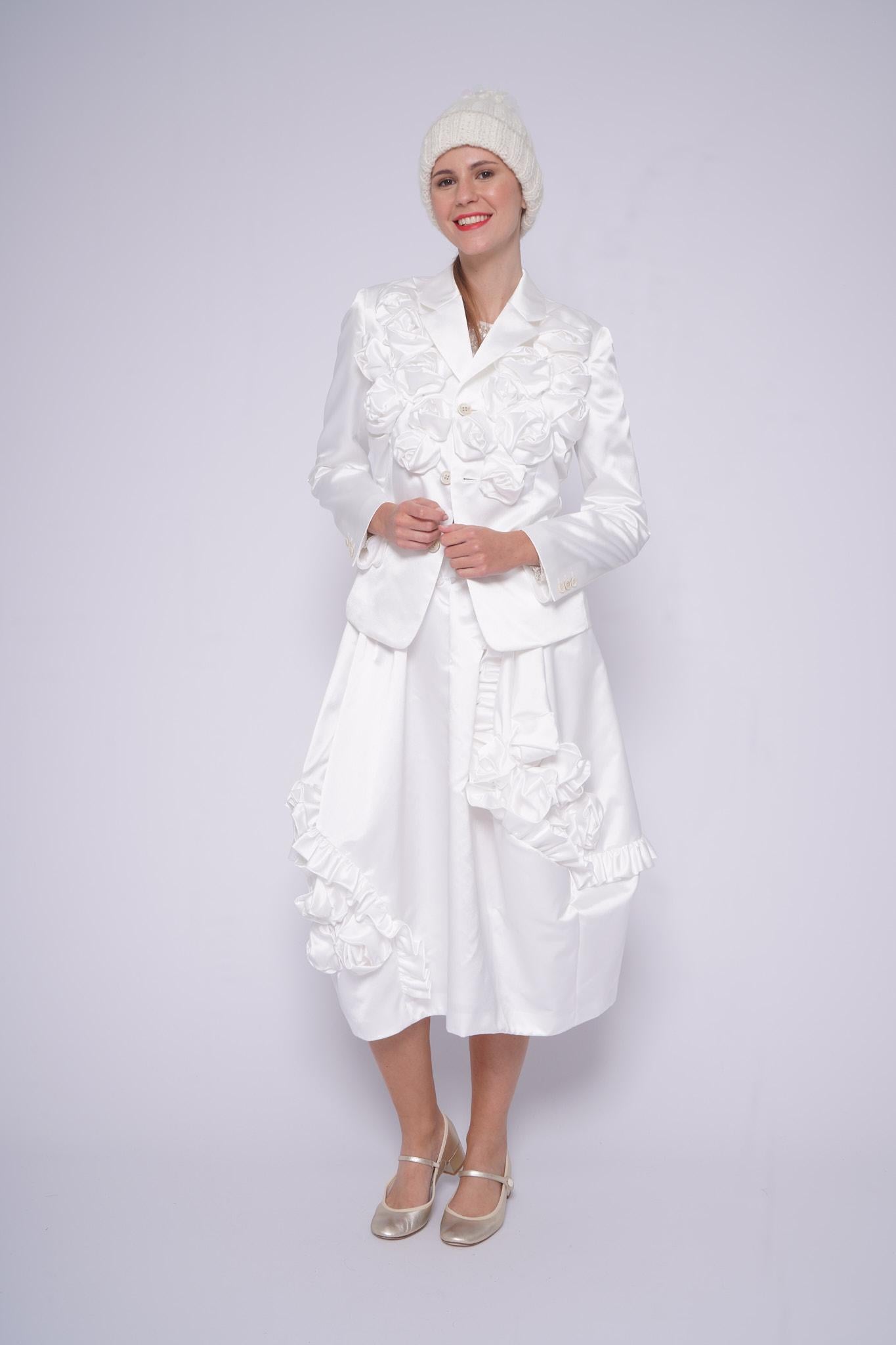 Gonna Bianca Fiori RP-S017BIANCO Comme des Garcons