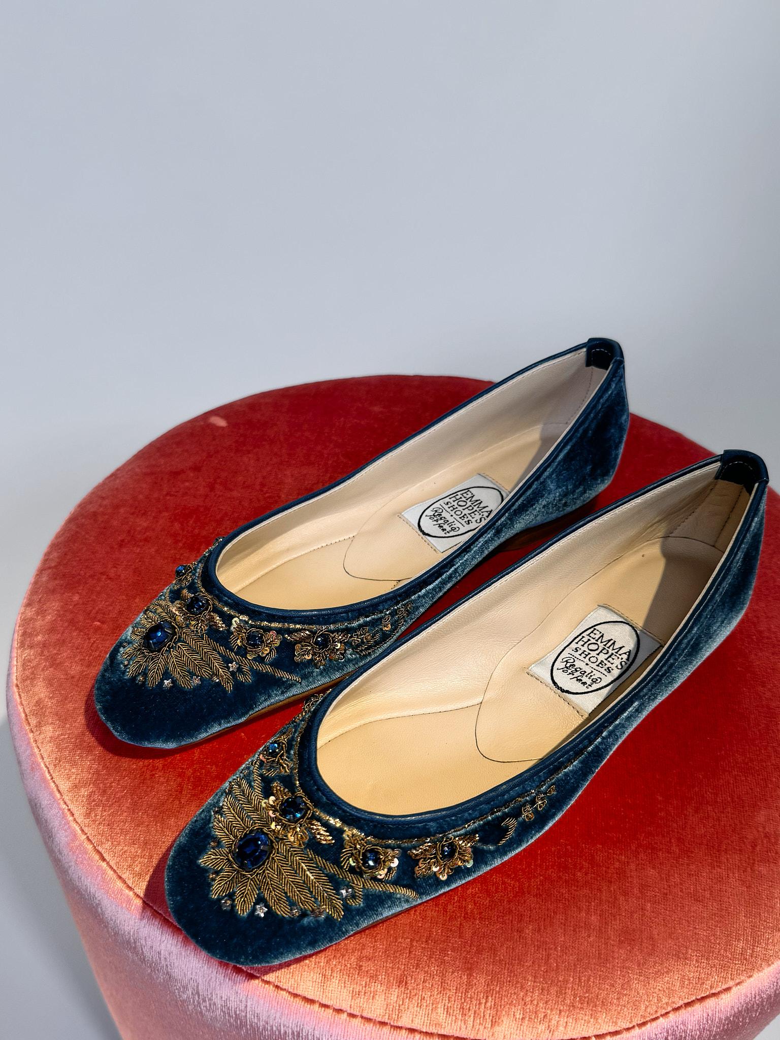 Ballerine in Velluto Blu ROSIE BALLETBLU Emma Hope