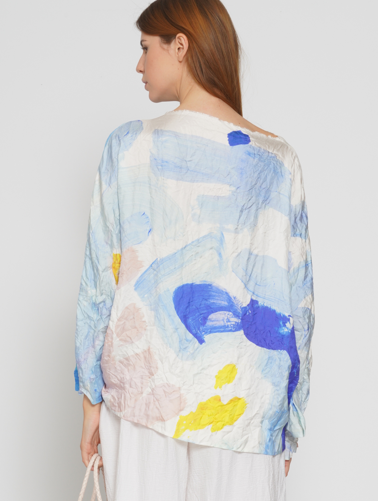 Top di seta multicolor 
