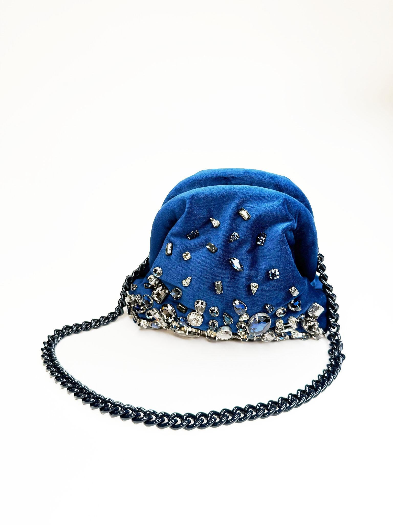 Clutch pepita PEPITASTRASS BLU MARIA La rosa