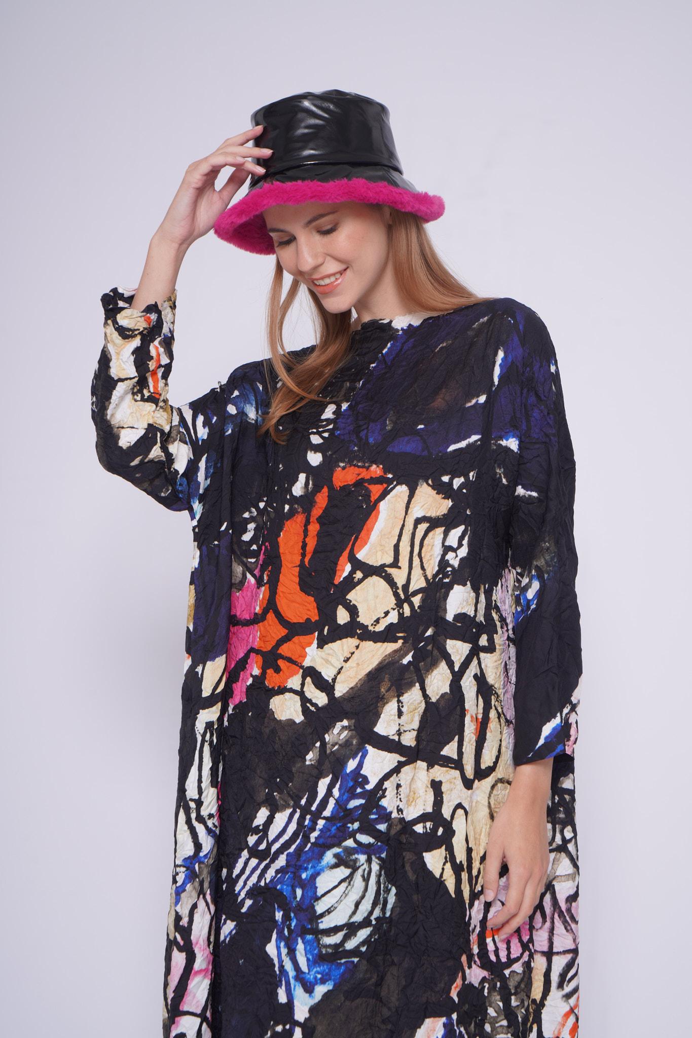 Abito seta fantasia A49664SETA NERO Daniela gregis