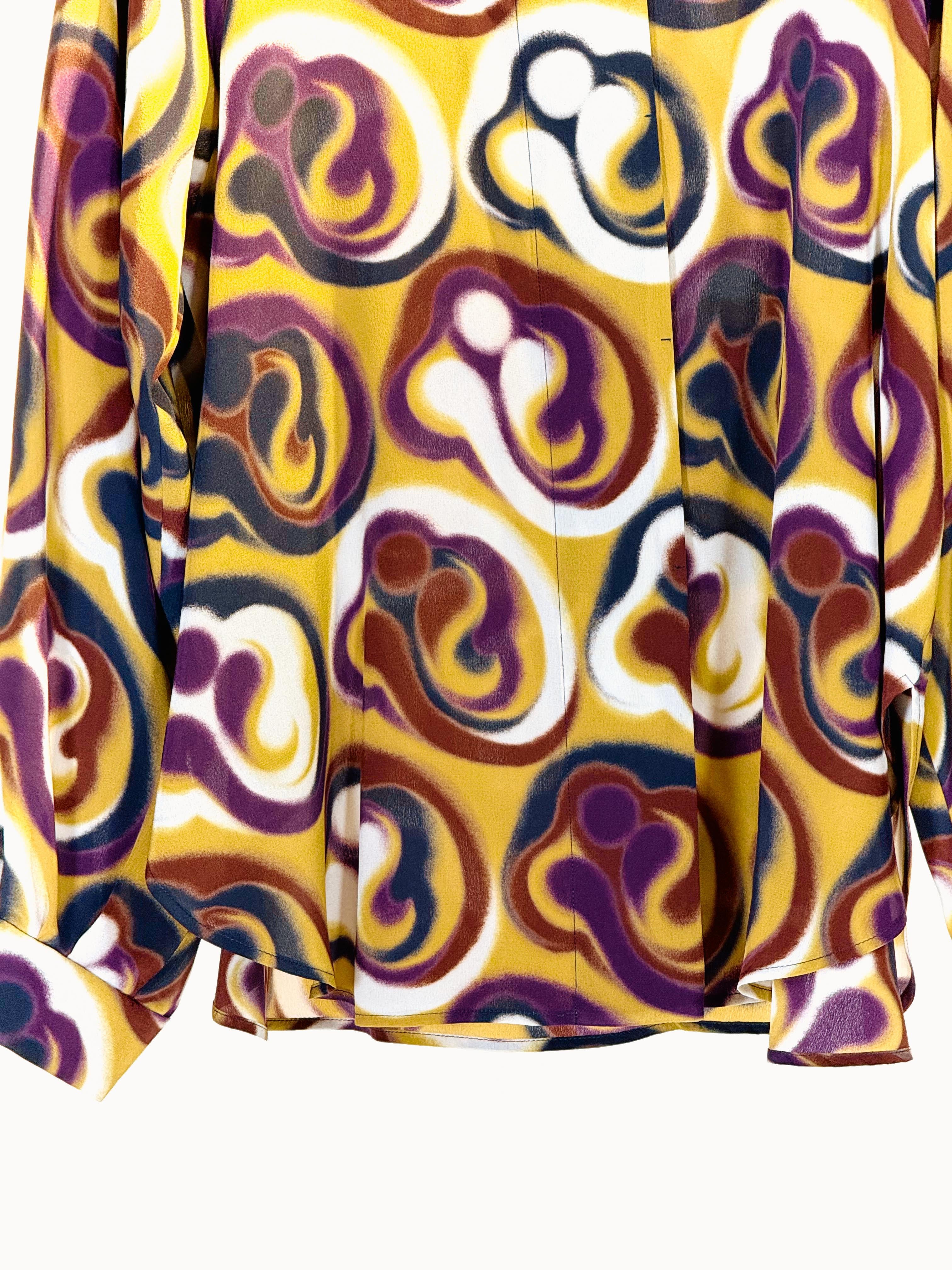 Camicia di seta fantasia 22320MULTI ODEEH