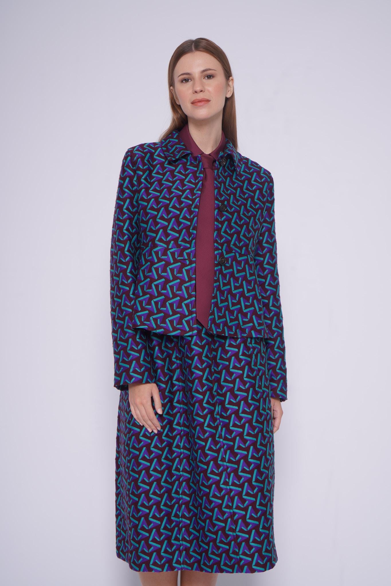 Giacca svasata 12463GEOMETRIC MULTI ODEEH